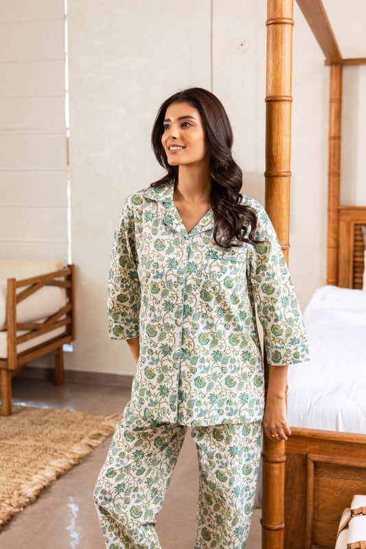 LONG PJ SET - BOTANICAL VINE