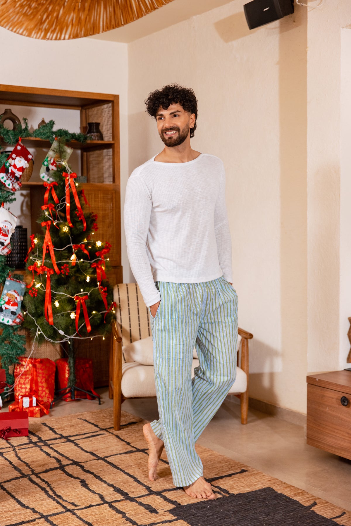 MEN’S COTTON PYJAMA BOTTOMS - MALABAR STRIPE