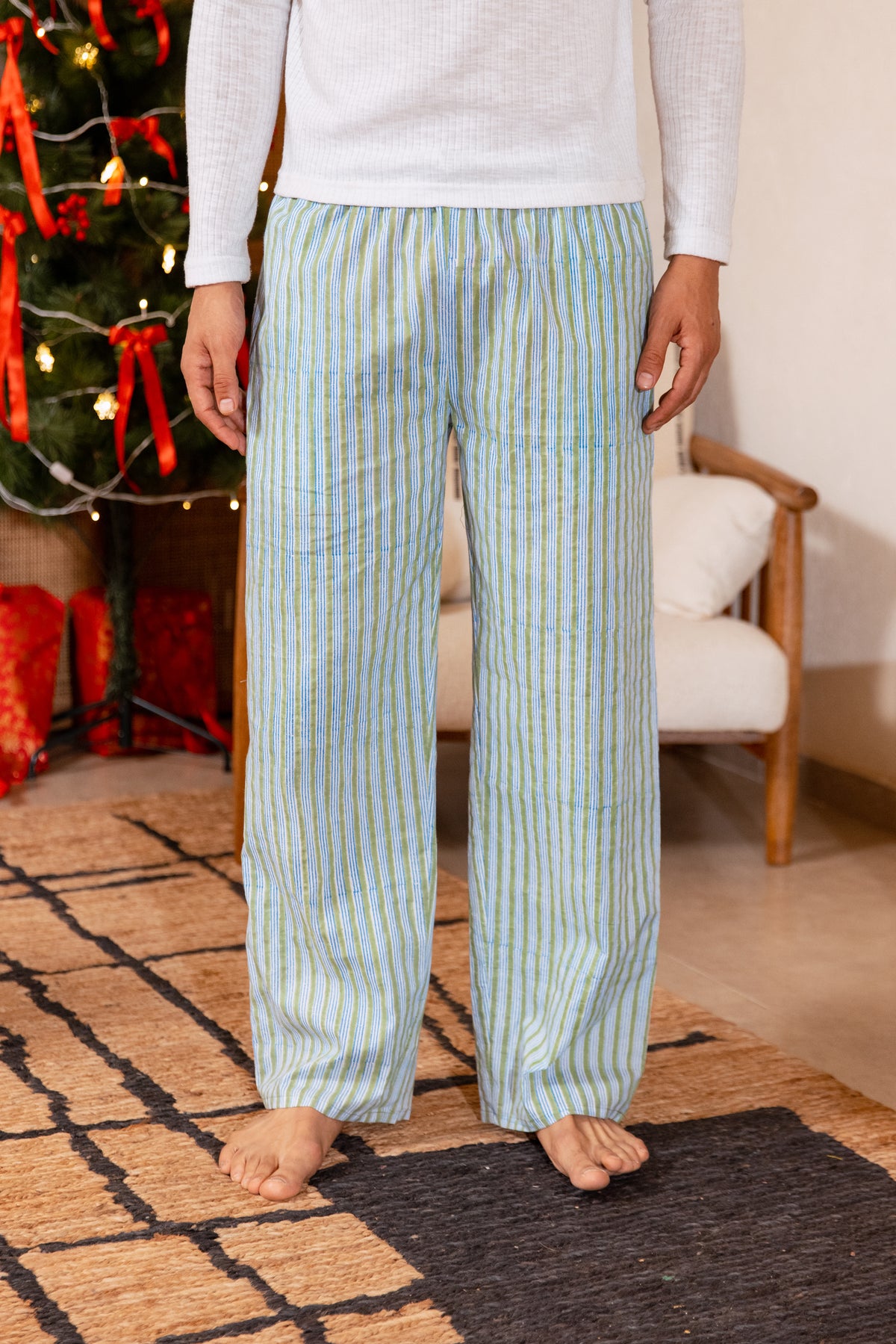 MEN’S COTTON PYJAMA BOTTOMS - MALABAR STRIPE