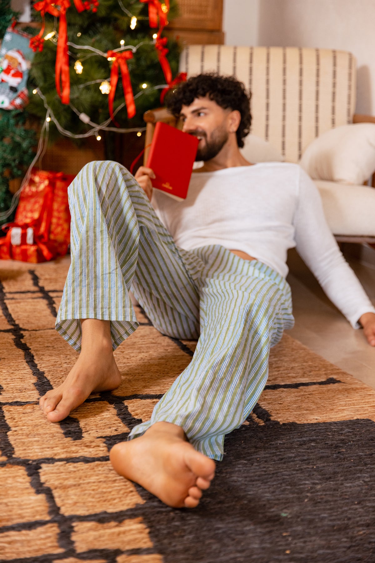 MEN’S COTTON PYJAMA BOTTOMS - MALABAR STRIPE
