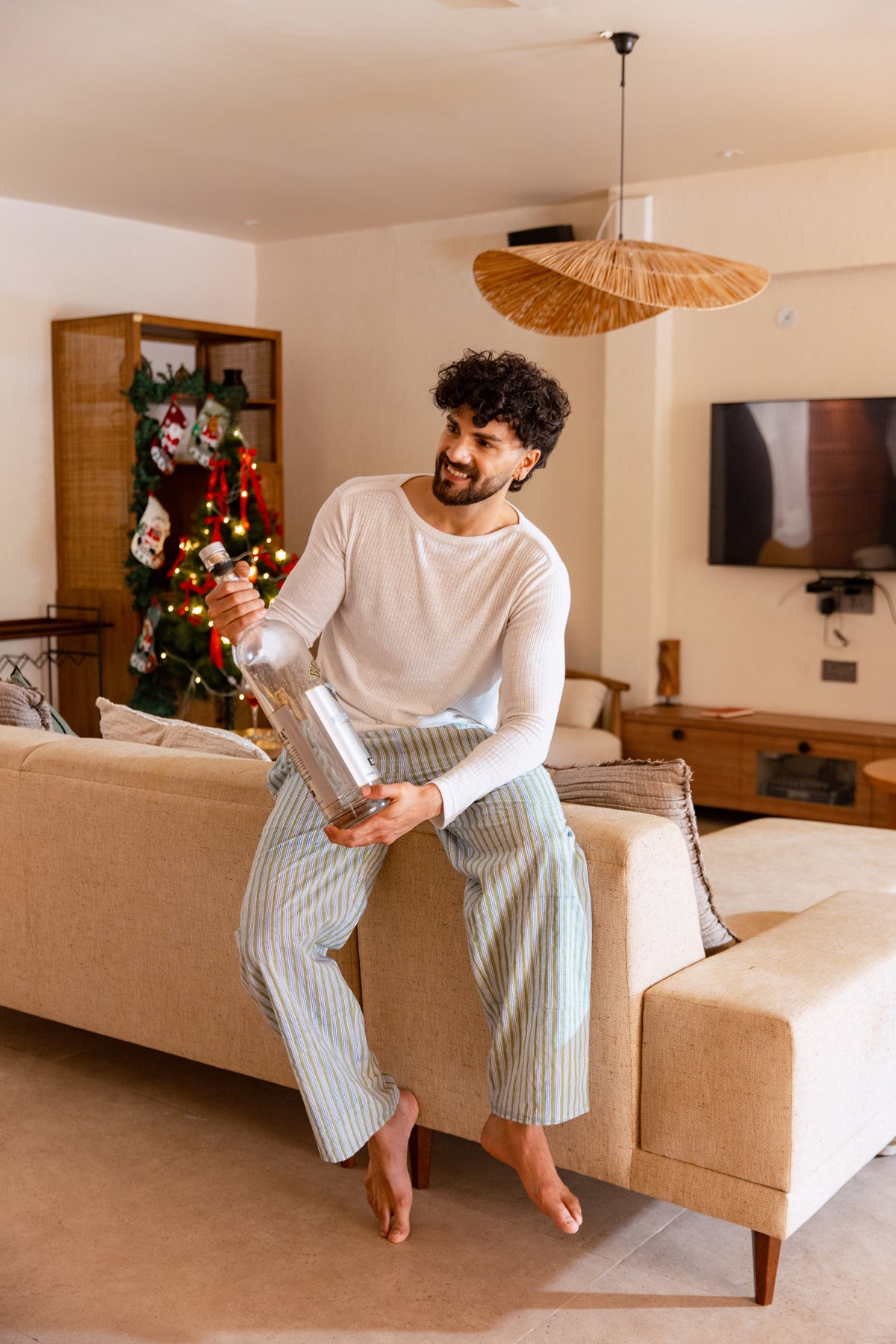 MEN’S COTTON PYJAMA BOTTOMS - MALABAR STRIPE