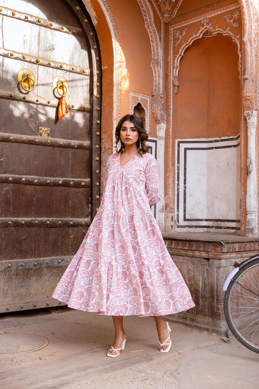 ZOYA DRESS - PAISLEY PINK