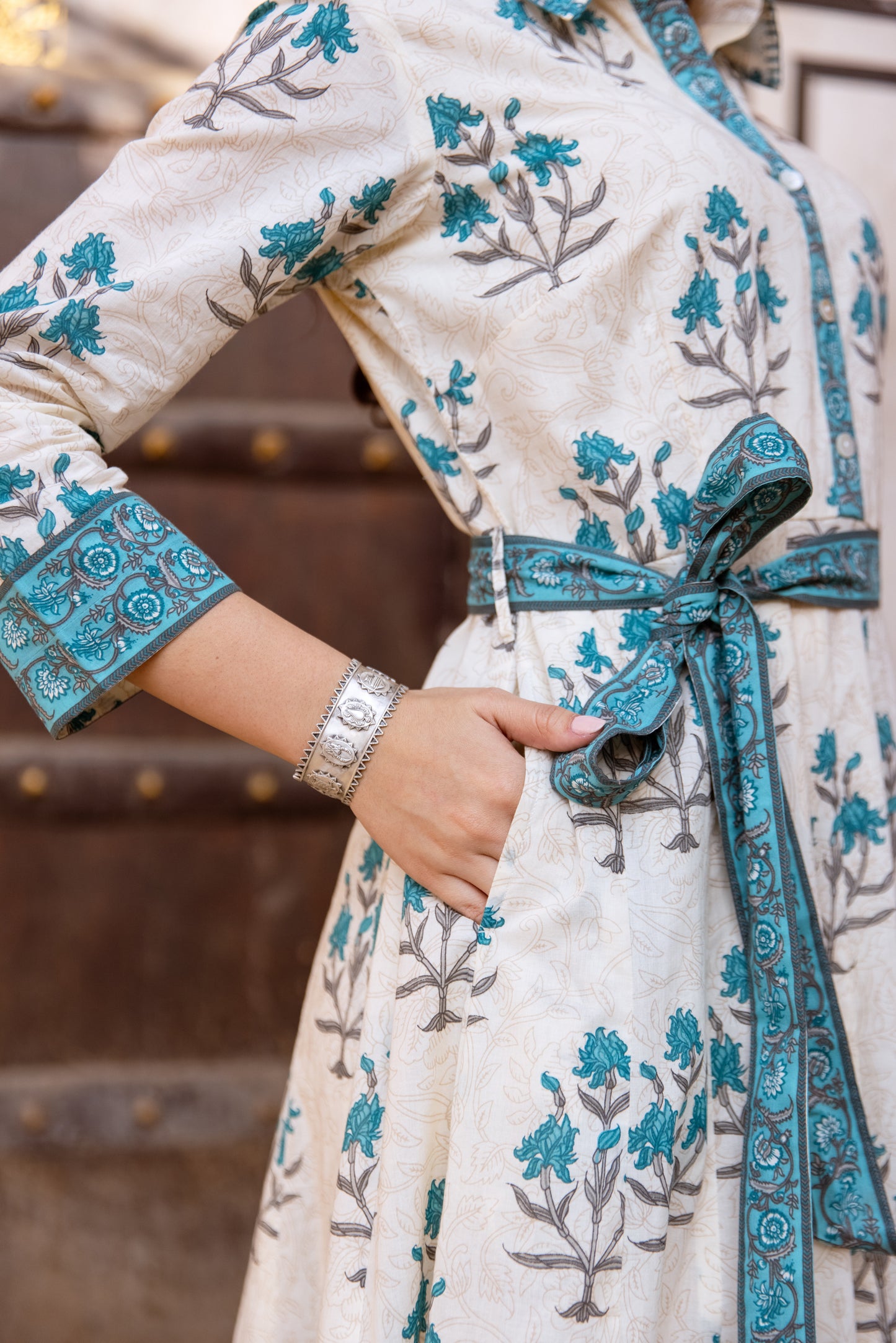 MAYA DRESS - TEAL FLORAL