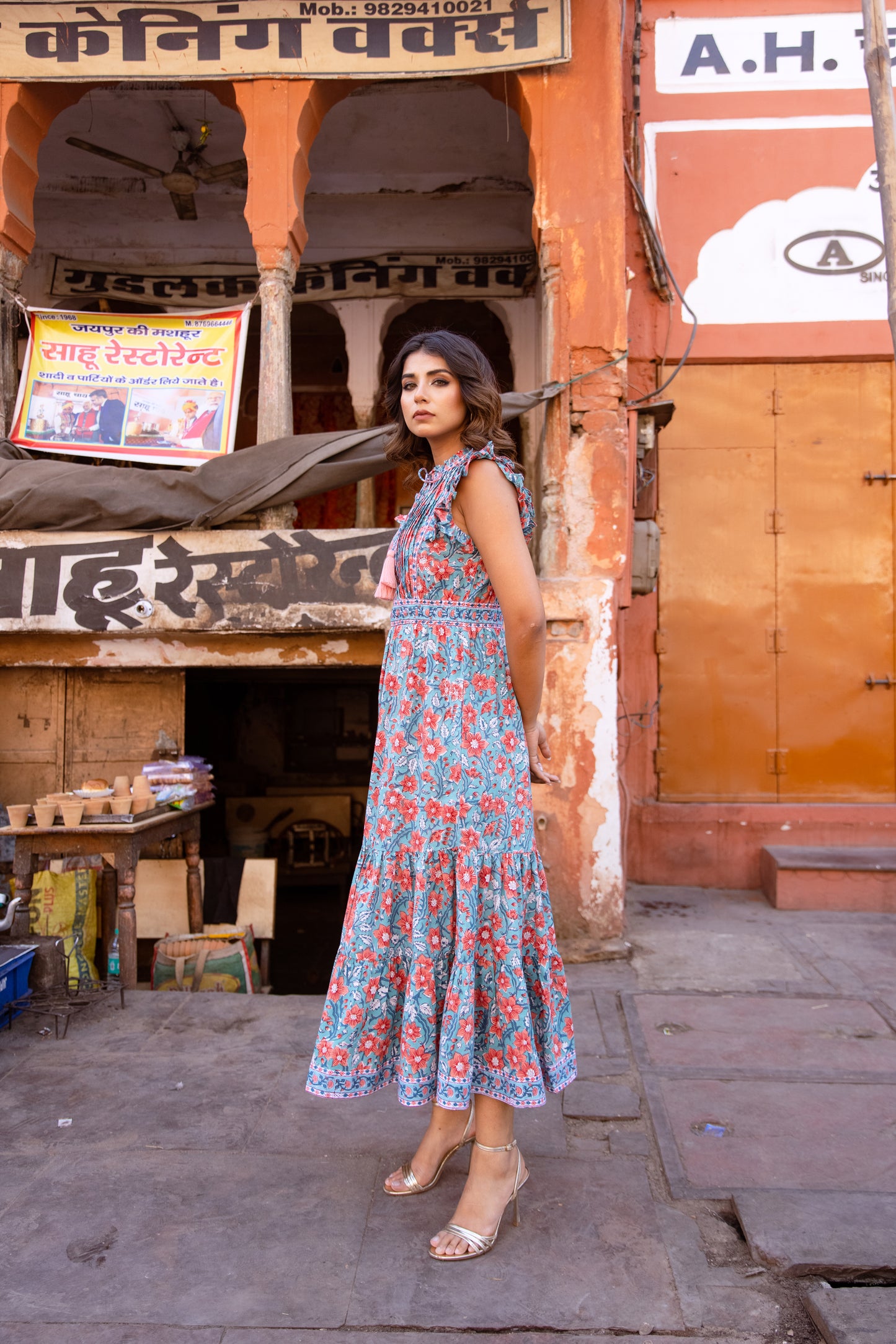 AVA DRESS - TURQUOISE FLORAL