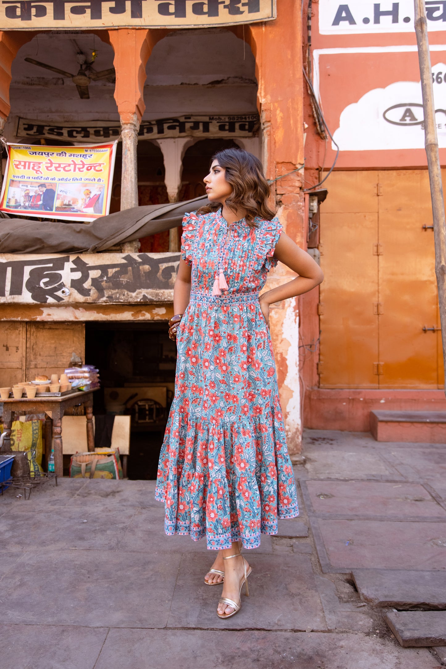 AVA DRESS - TURQUOISE FLORAL