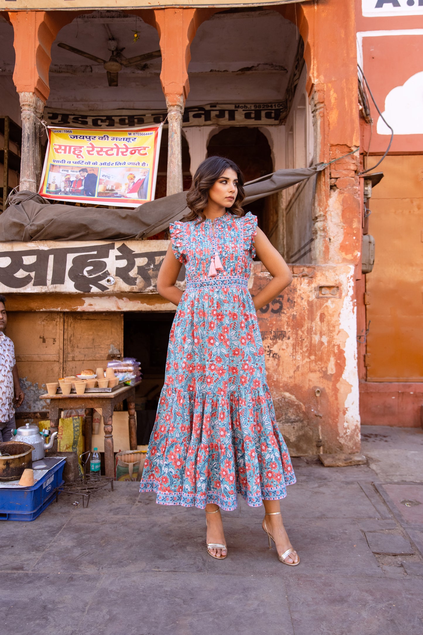 AVA DRESS - TURQUOISE FLORAL