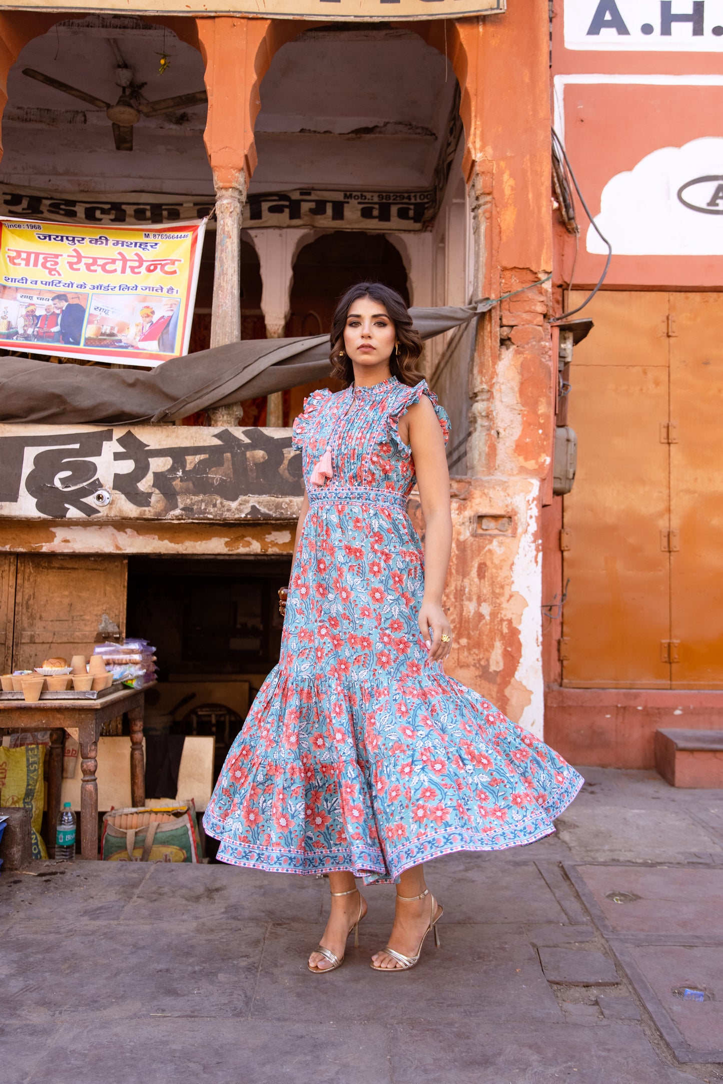 AVA DRESS - TURQUOISE FLORAL