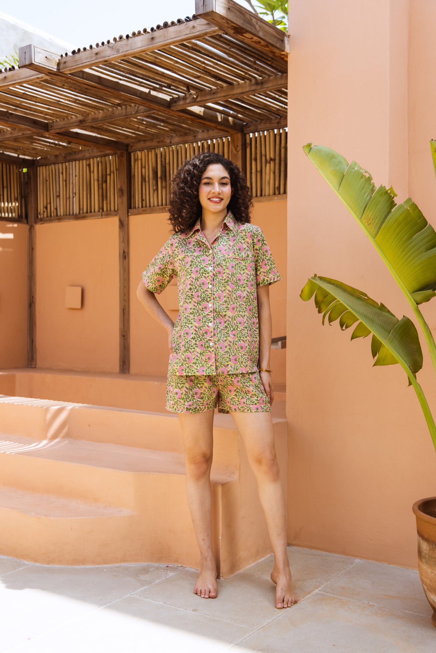PINK BLOSSOM SHORT PJ SET