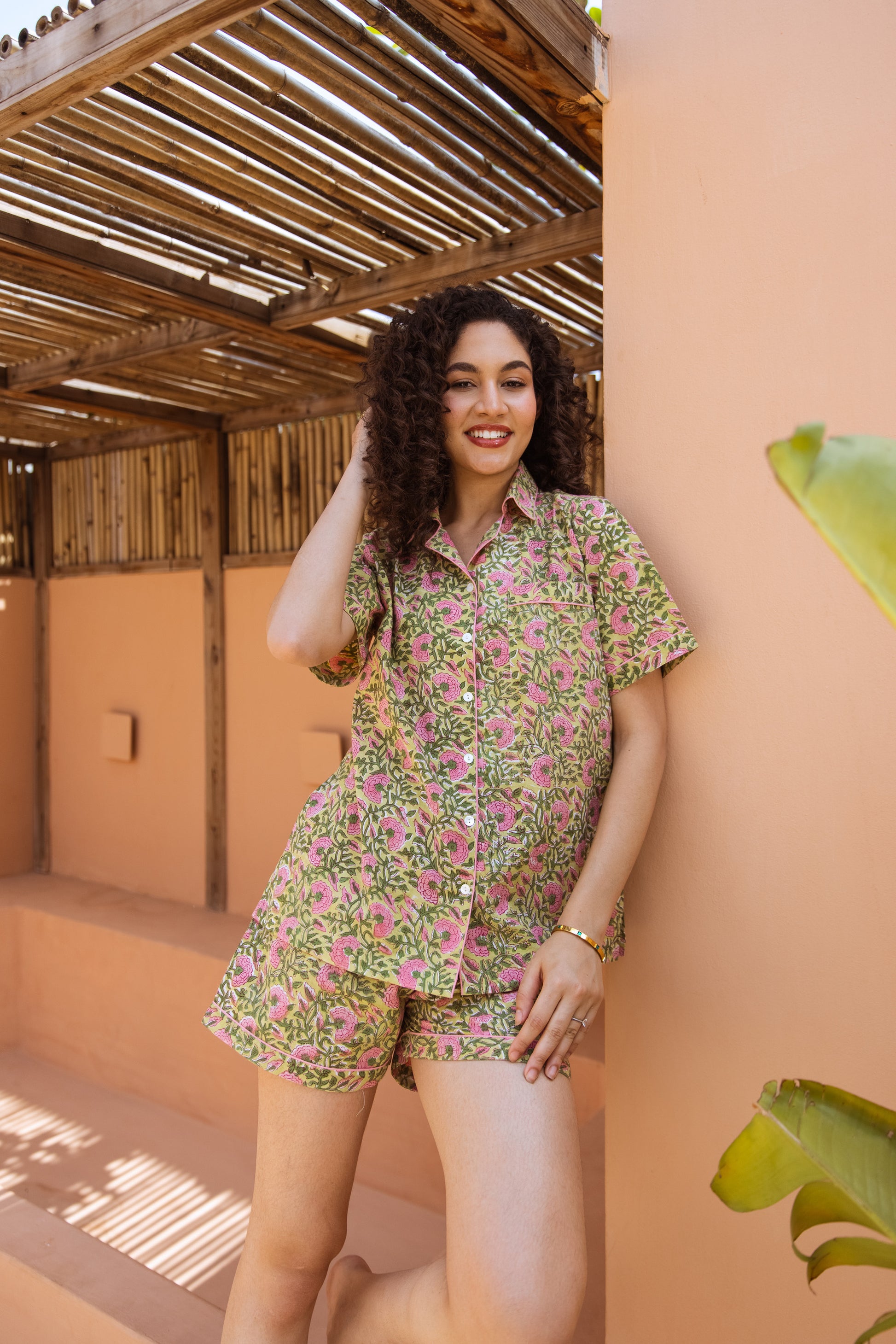 PINK BLOSSOM SHORT PJ SET