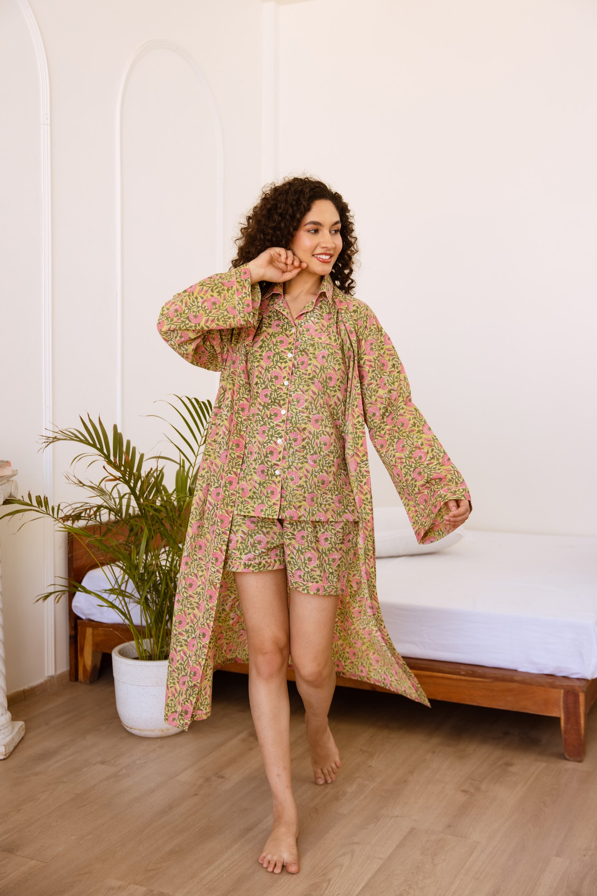 PINK BLOSSOM SHORT PJ SET