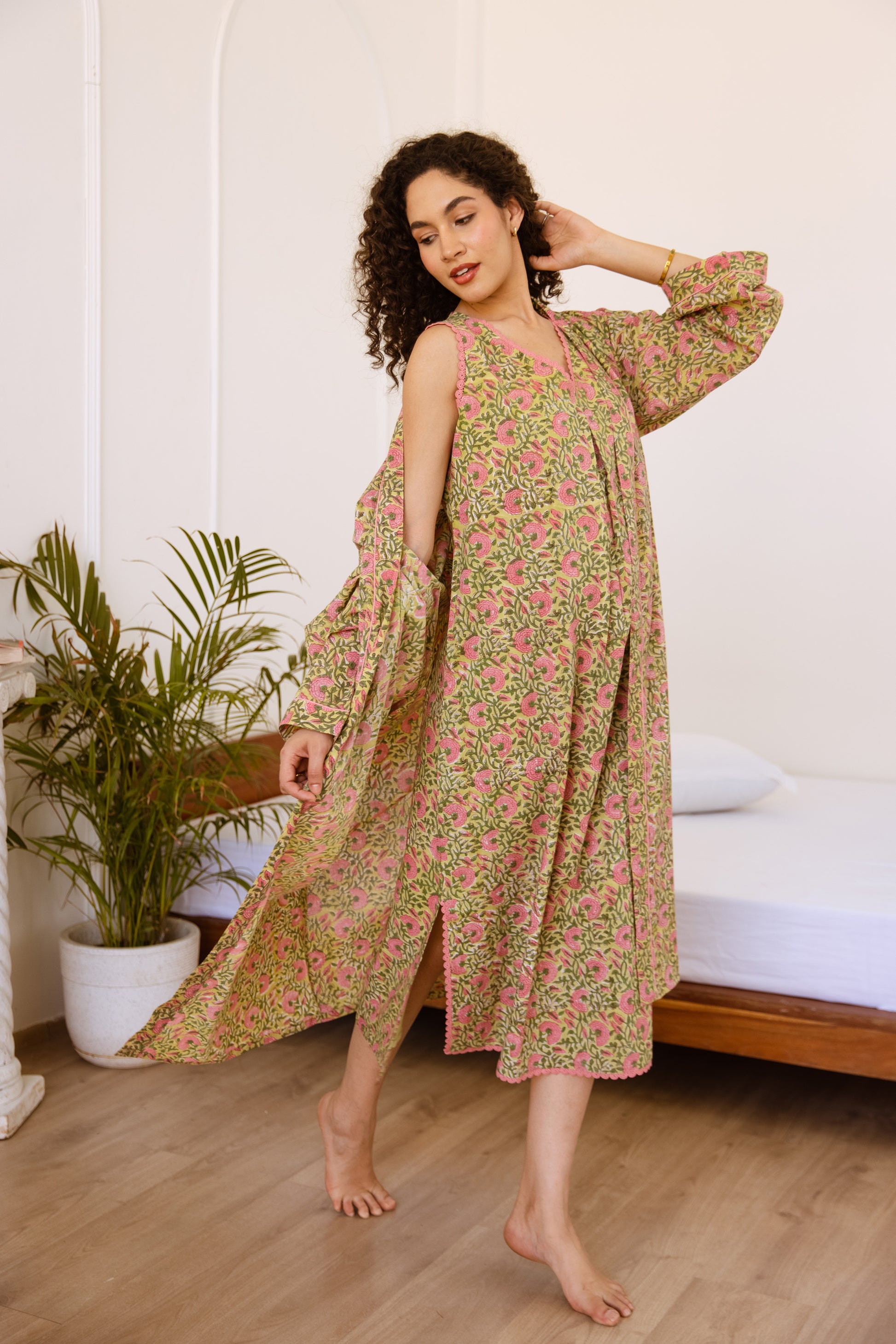 PINK BLOSSOM COTTON NIGHTIE
