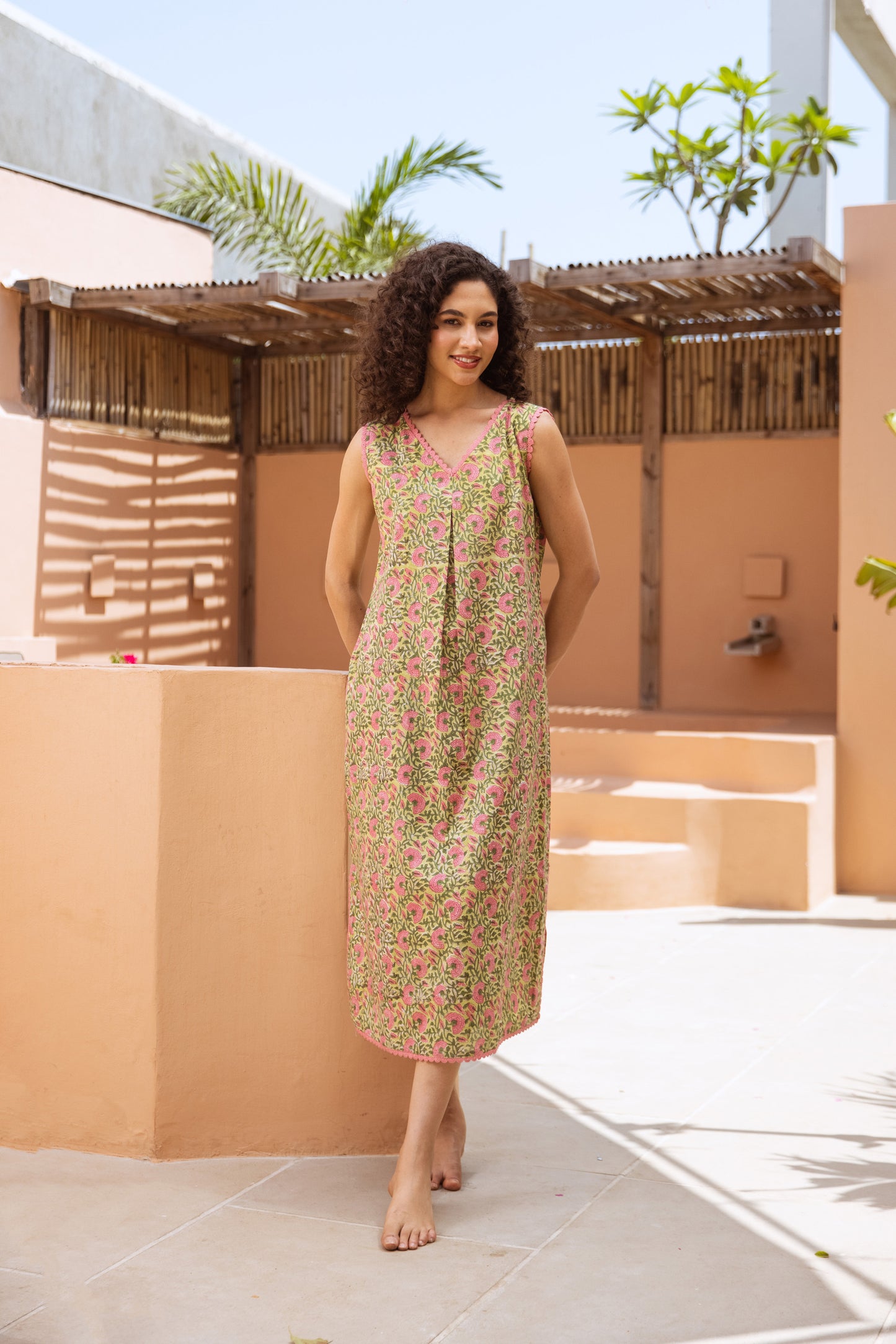 PINK BLOSSOM COTTON NIGHTIE