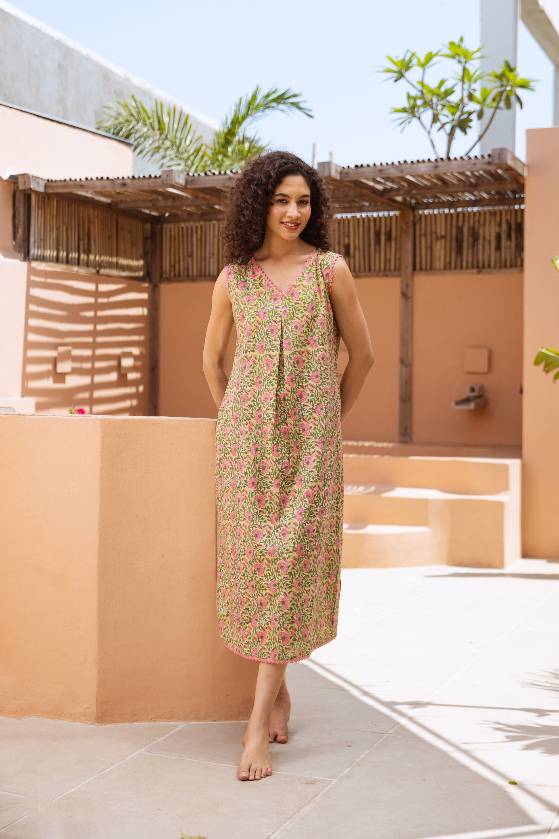 PINK BLOSSOM COTTON NIGHTIE