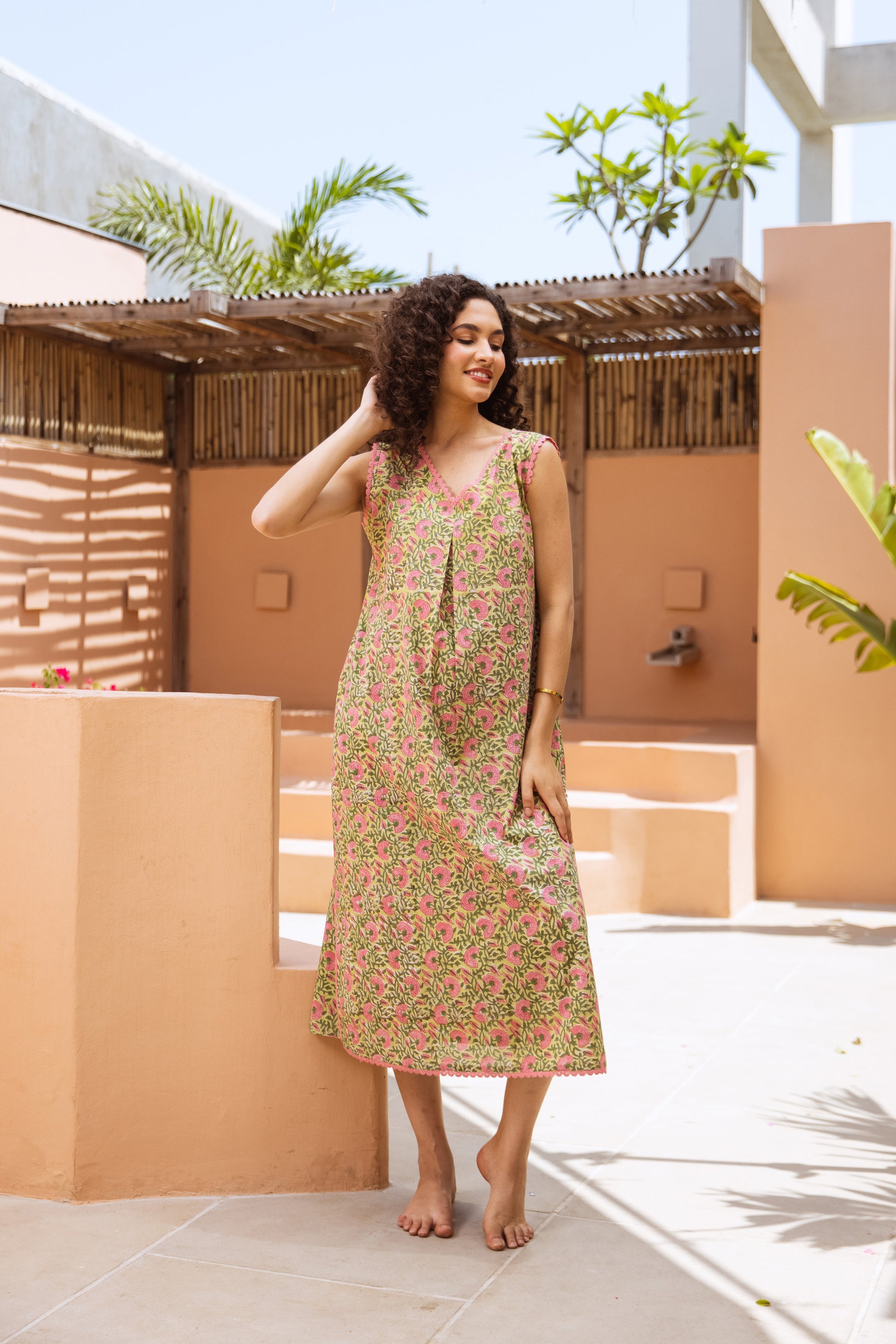 PINK BLOSSOM COTTON NIGHTIE