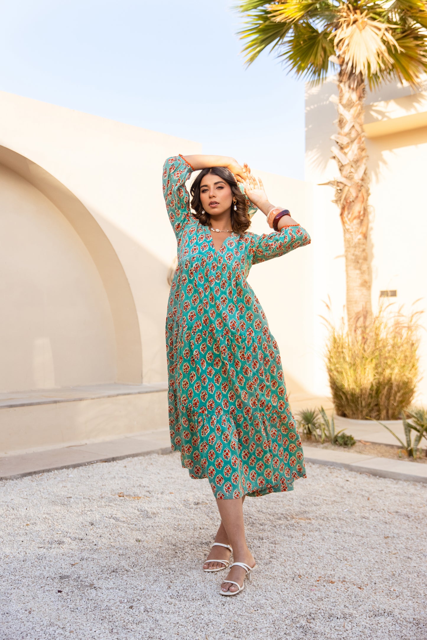 ZOYA DRESS - TURQUOISE FLORAL