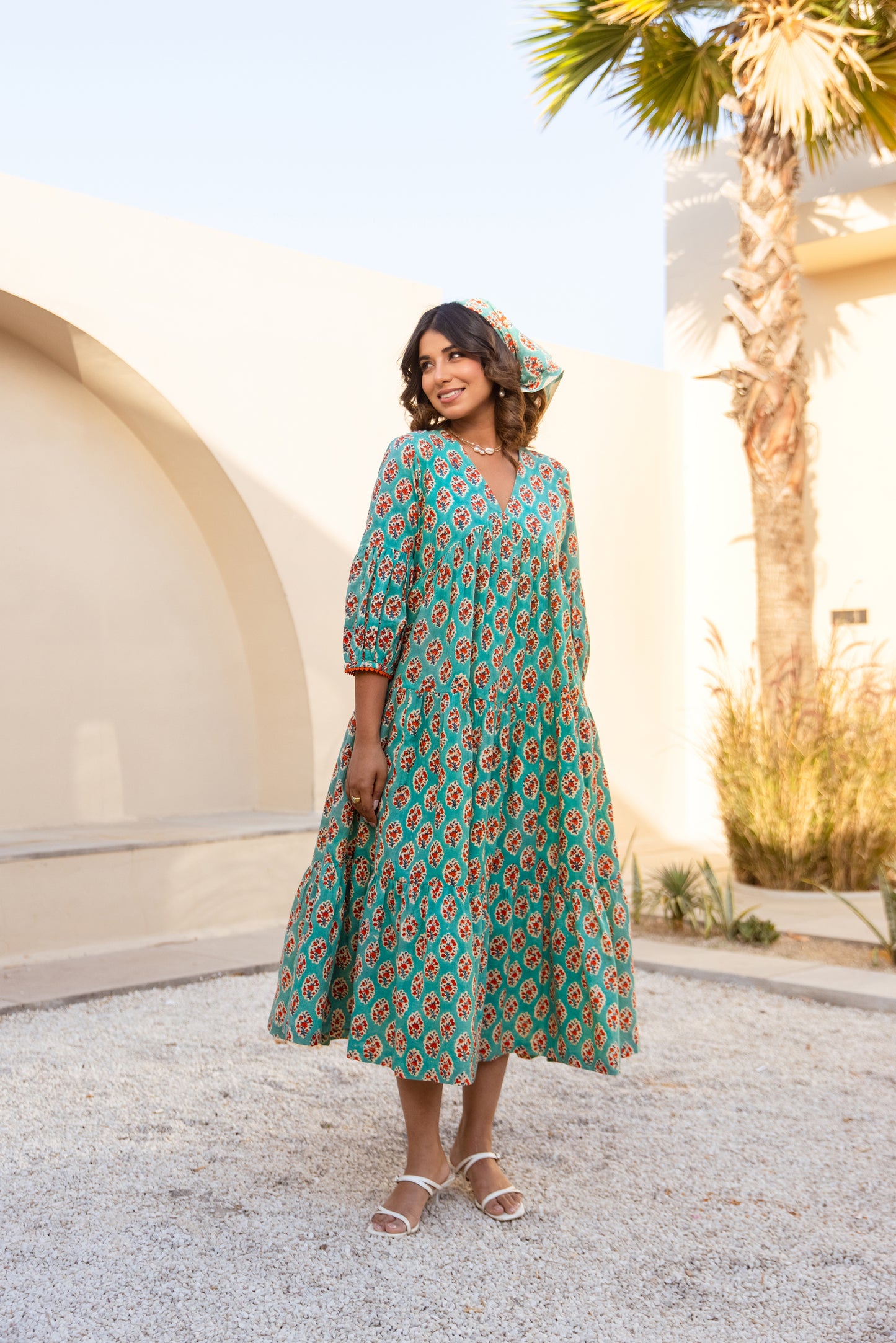 ZOYA DRESS - TURQUOISE FLORAL