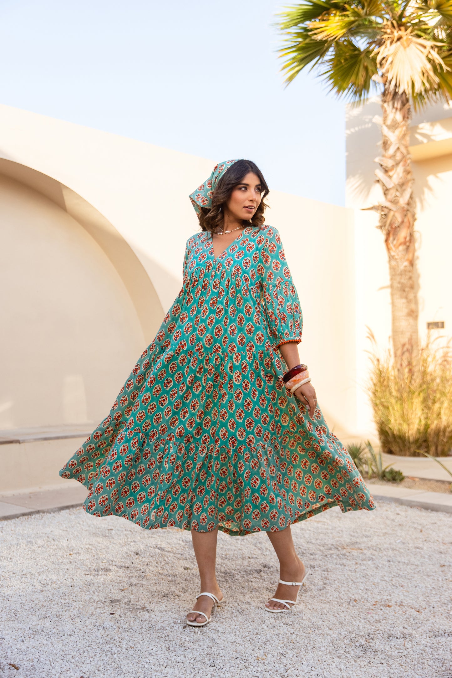 ZOYA DRESS - TURQUOISE FLORAL