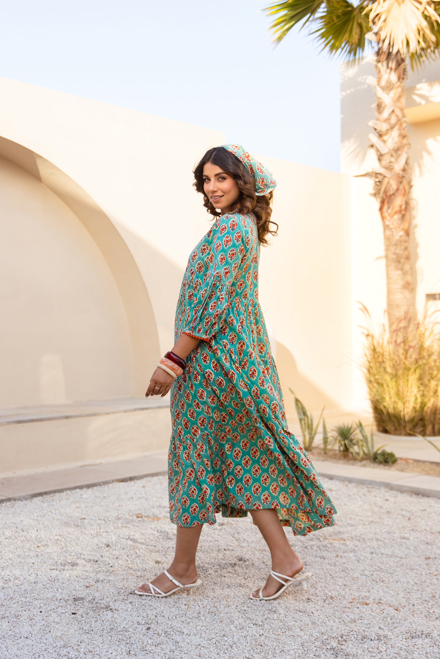ZOYA DRESS - TURQUOISE FLORAL