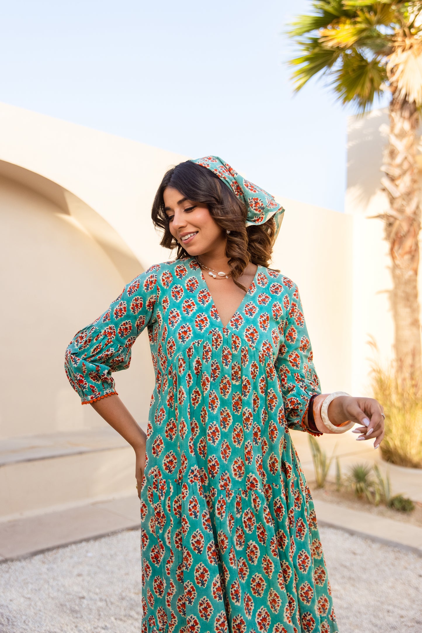 ZOYA DRESS - TURQUOISE FLORAL