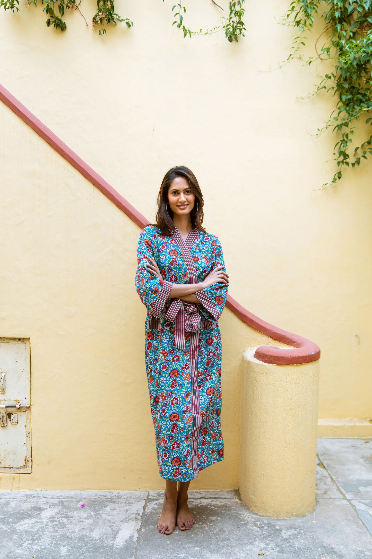  FOREST FLORAL COTTON ROBE