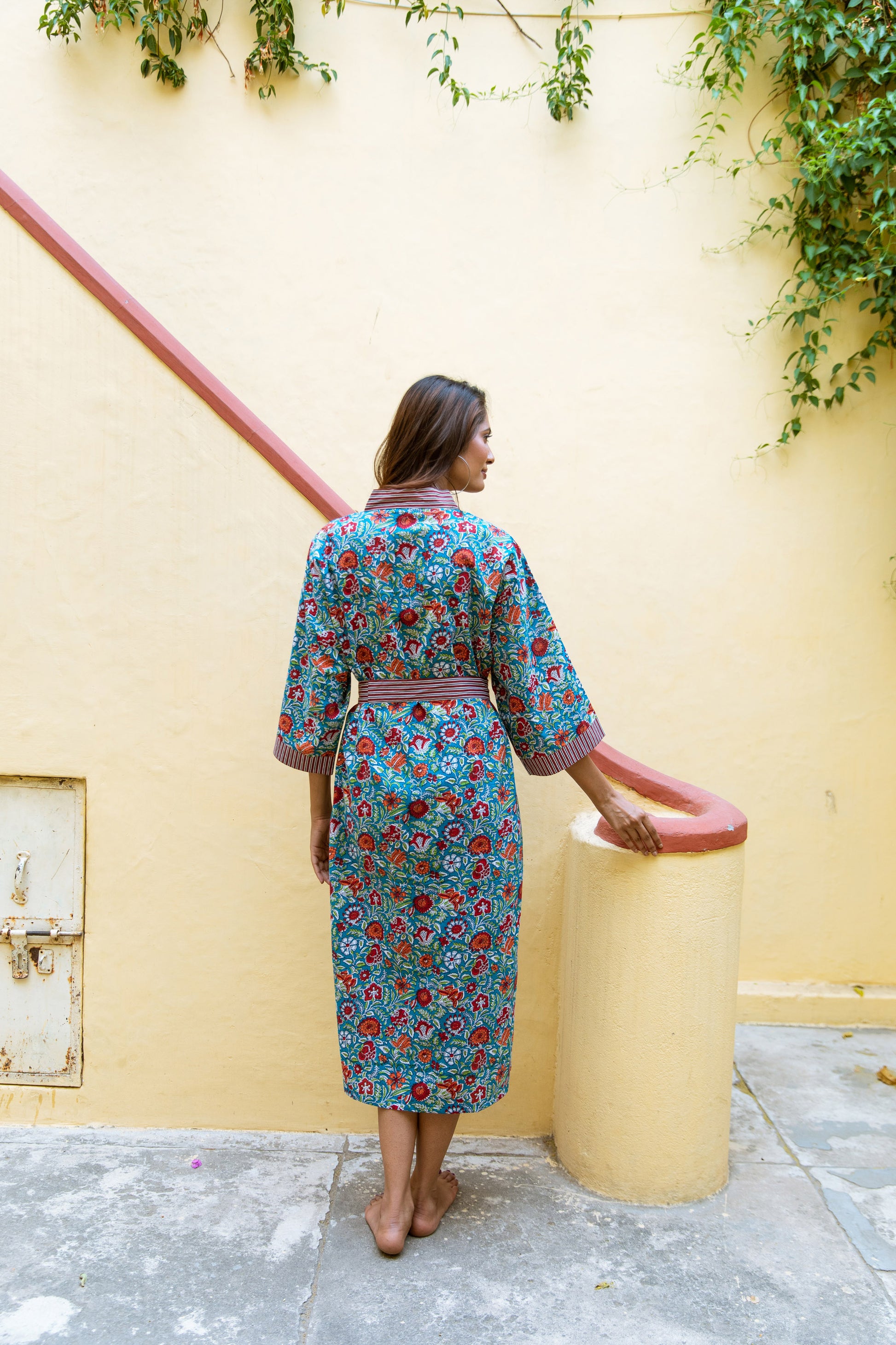  FOREST FLORAL COTTON ROBE