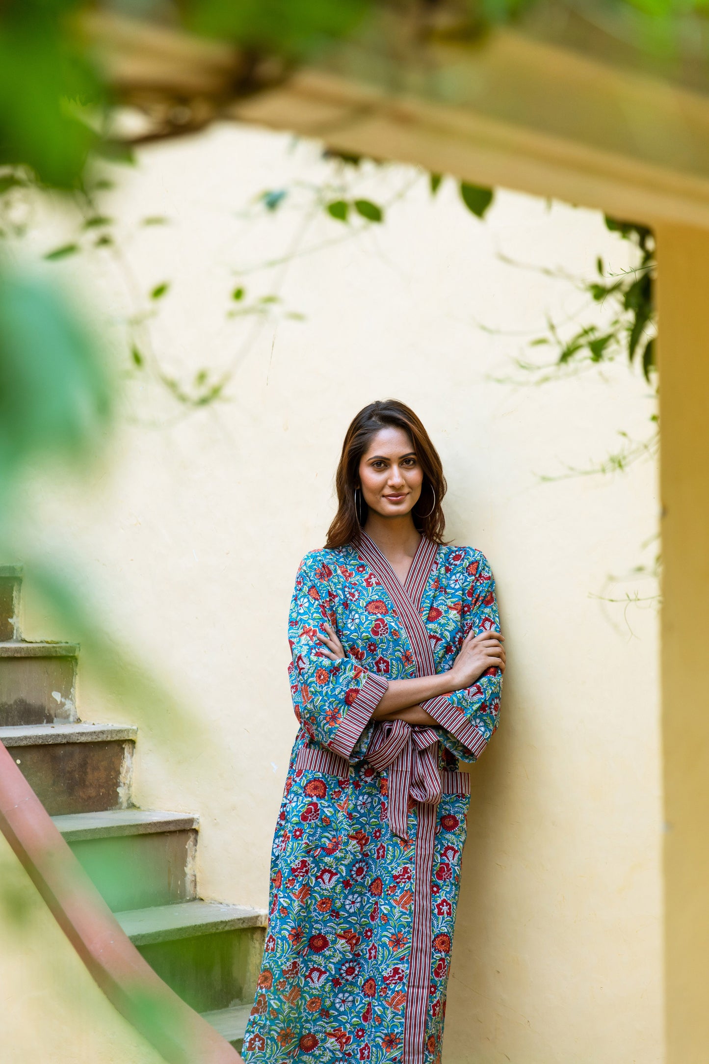  FOREST FLORAL COTTON ROBE