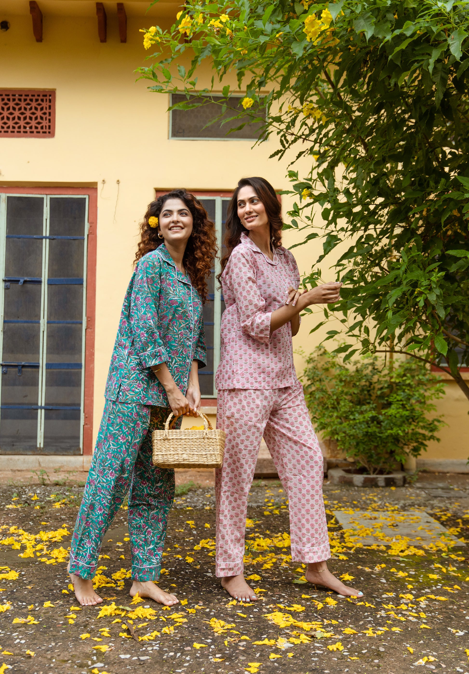 pink cotton pyjamas set