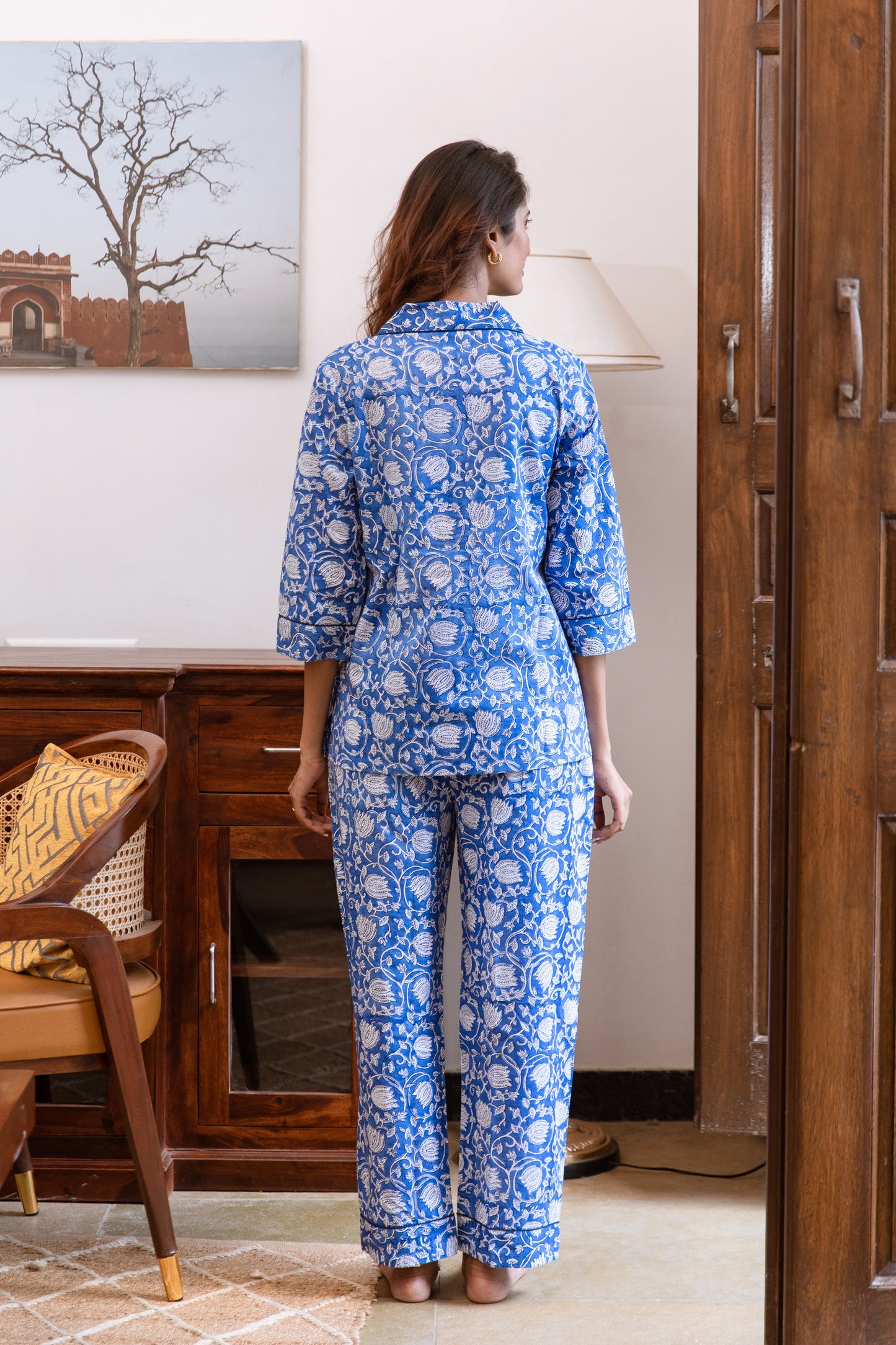 floral cotton pyjama set
