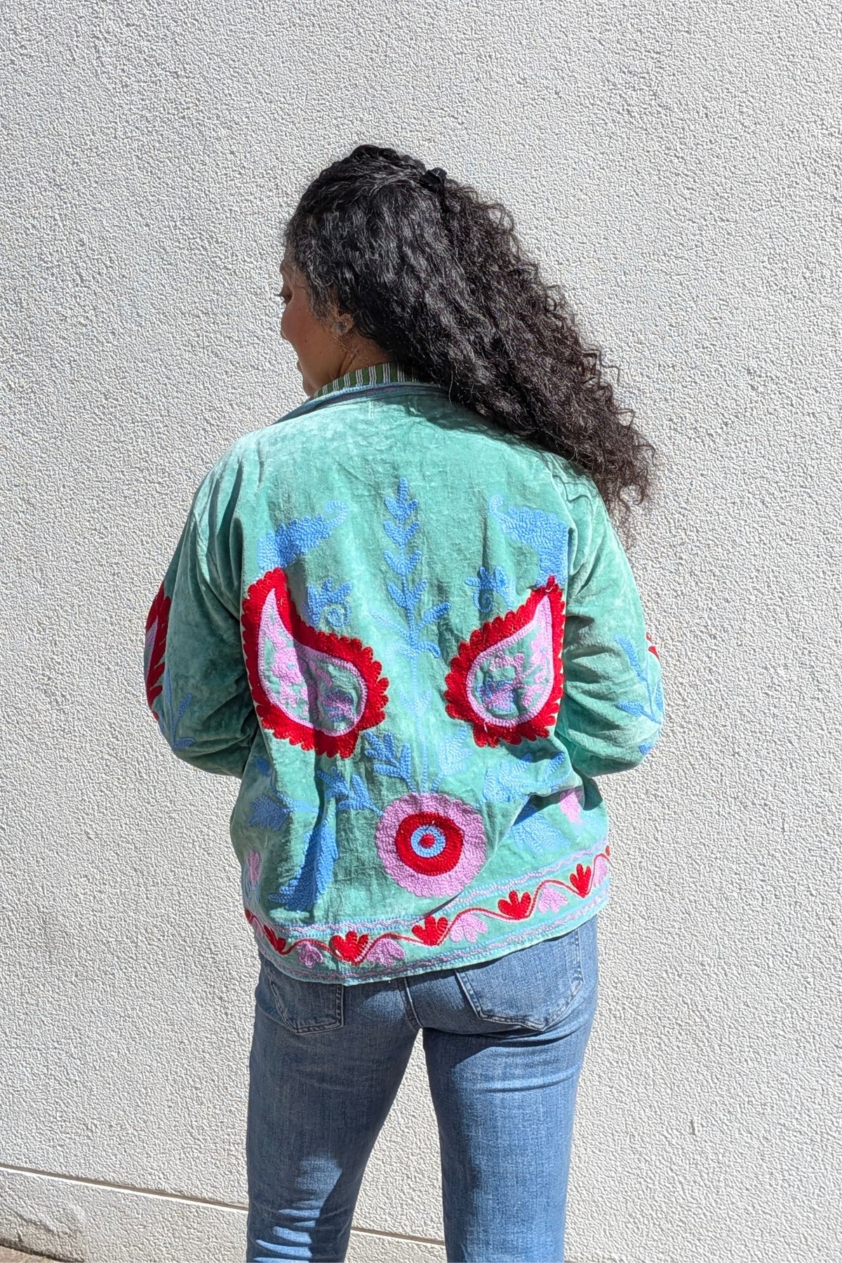 VELVET SUZANI JACKET - SEA GREEN PAISLEY