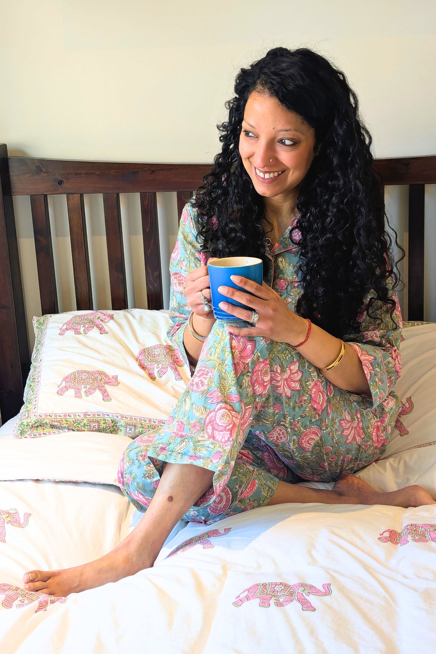 LONG PJ SET - SEA GREEN FLORAL