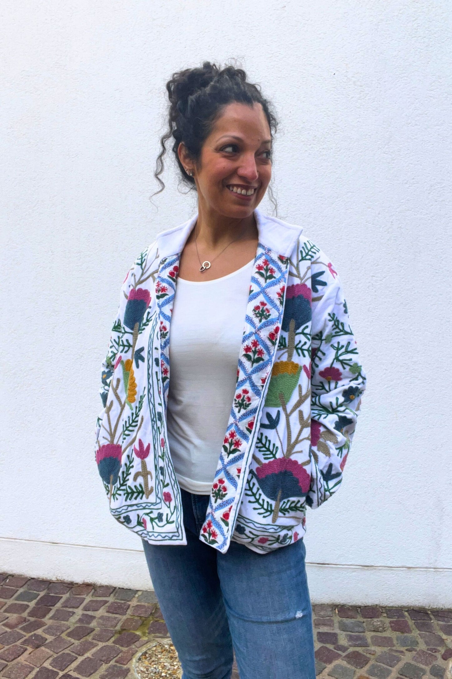 VELVET SUZANI JACKET - IVORY FLORAL