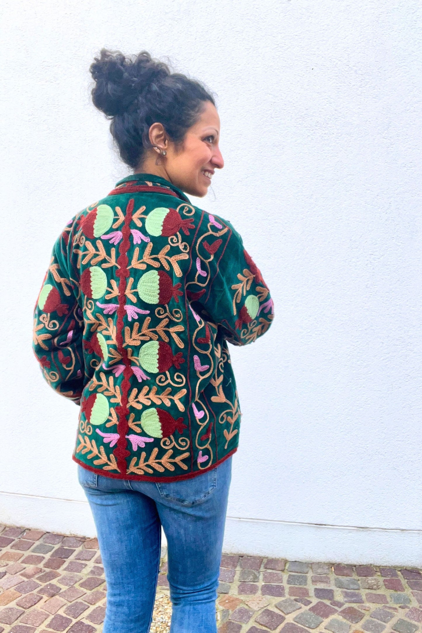 VELVET SUZANI JACKET - FOREST GREEN