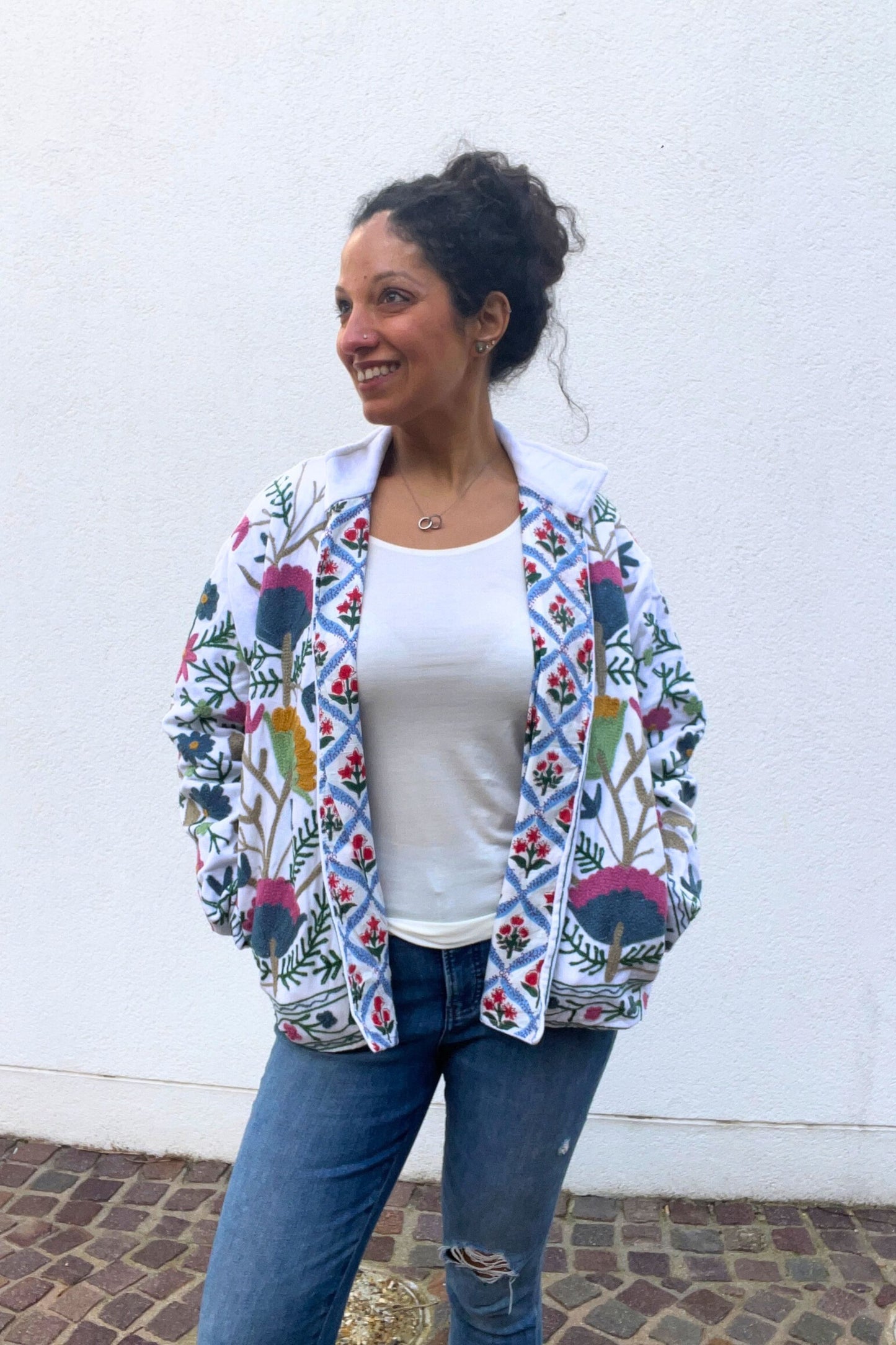 VELVET SUZANI JACKET - IVORY FLORAL