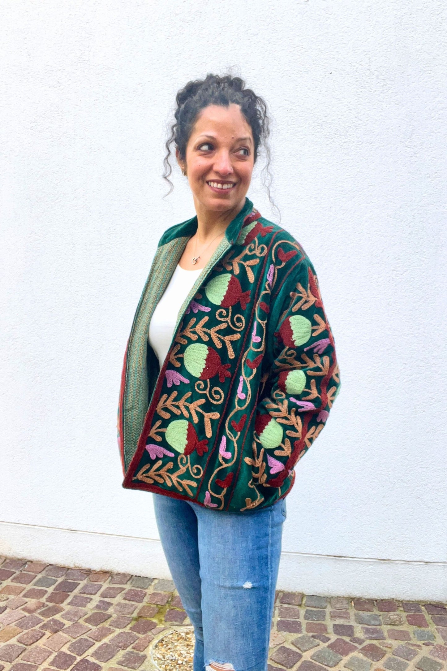 VELVET SUZANI JACKET - FOREST GREEN