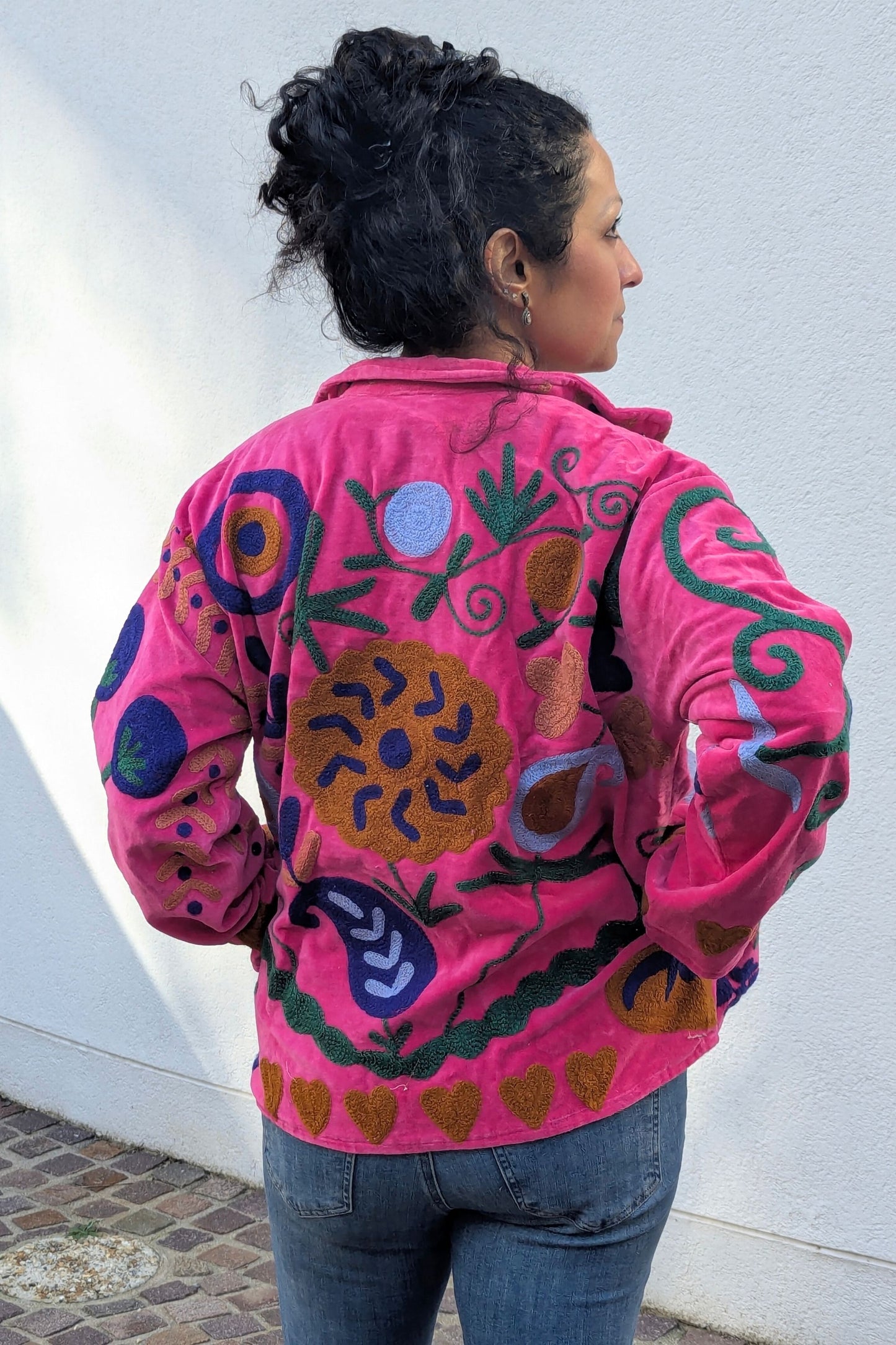 VELVET SUZANI JACKET - PINK & NAVY FLORAL