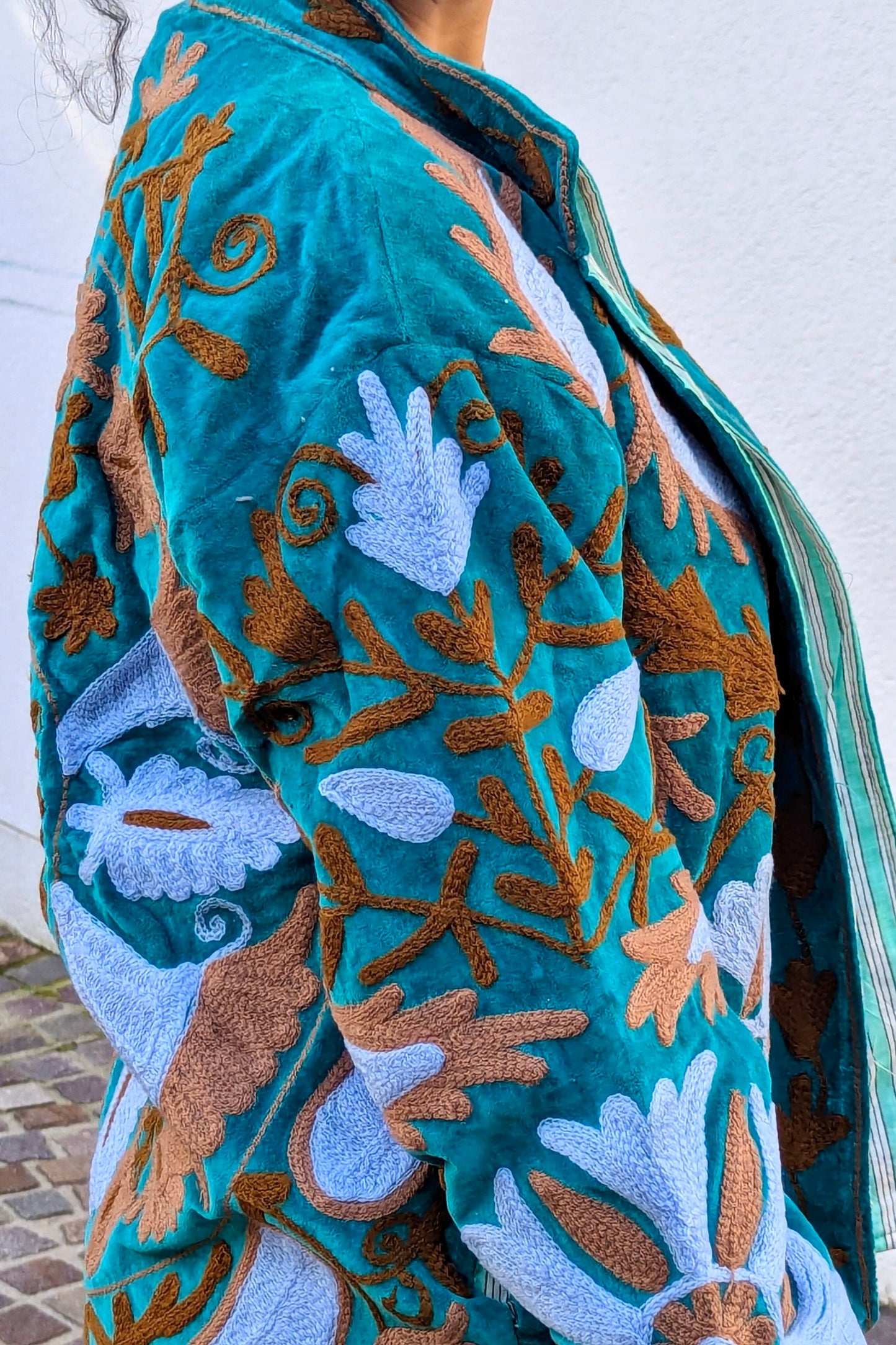 VELVET SUZANI JACKET - TEAL & POWDER BLUE FLORAL