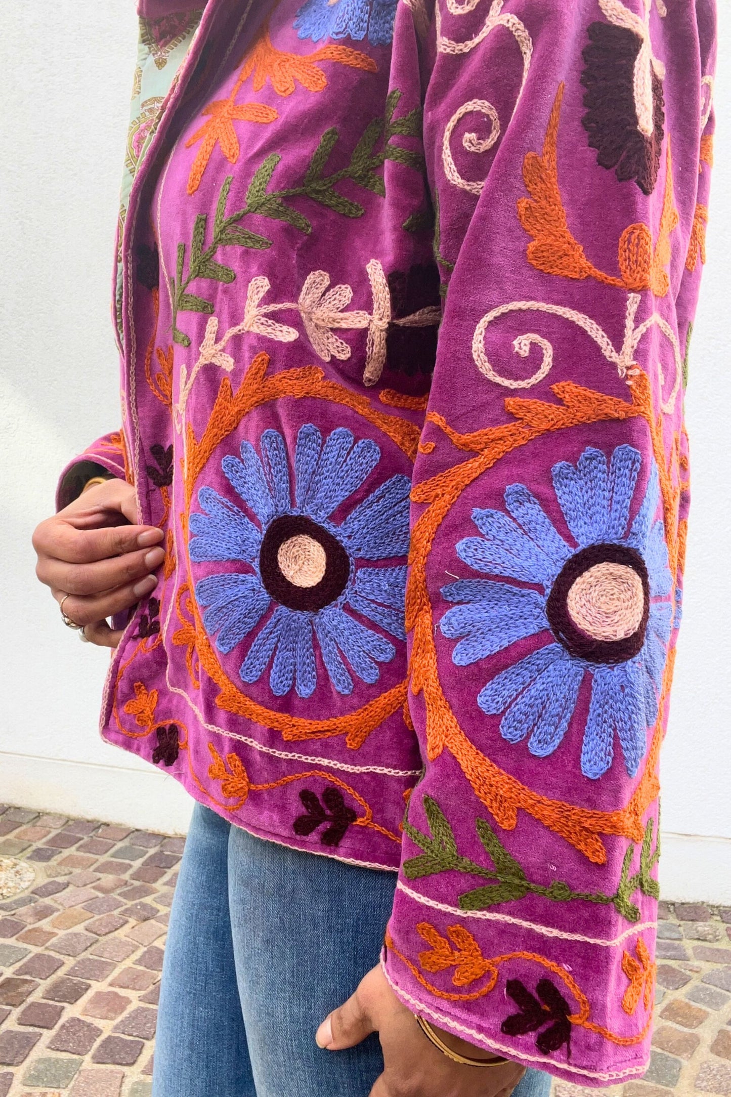VELVET SUZANI JACKET - FUCHSIA FLORAL