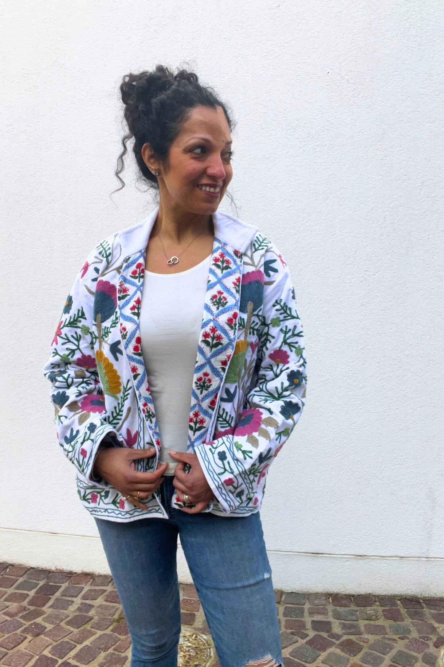 VELVET SUZANI JACKET - IVORY FLORAL