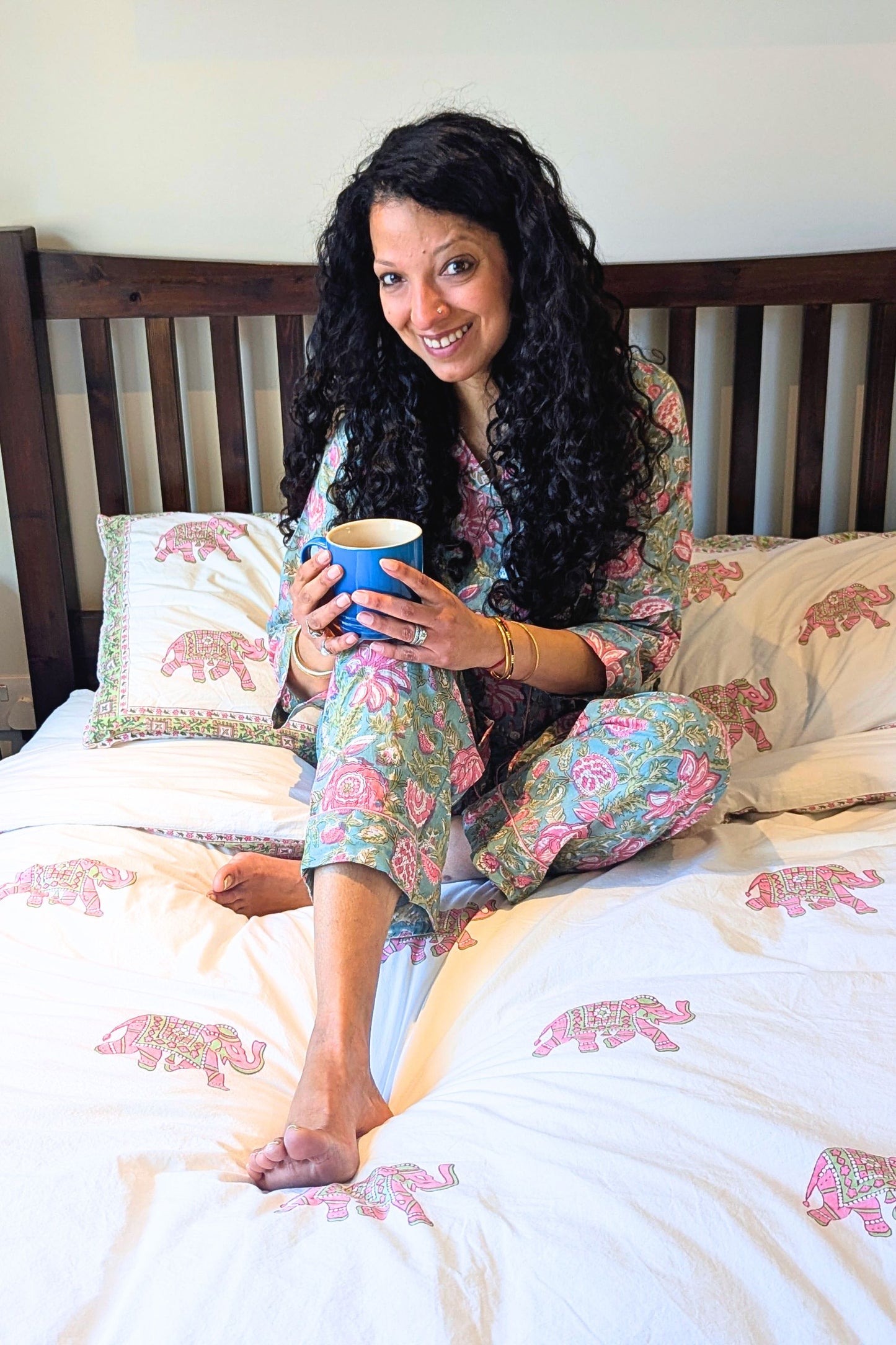 LONG PJ SET - SEA GREEN FLORAL