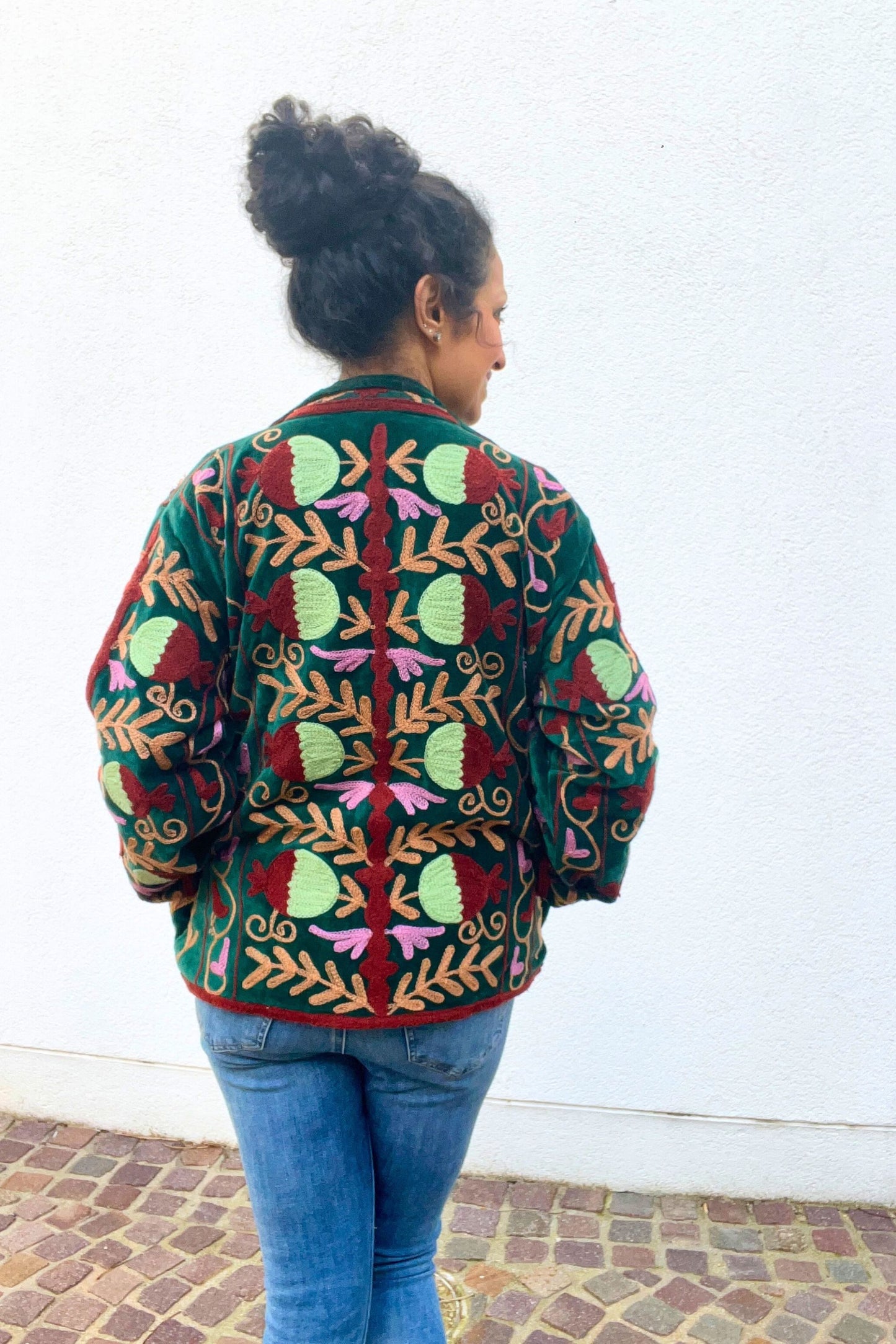 VELVET SUZANI JACKET - FOREST GREEN