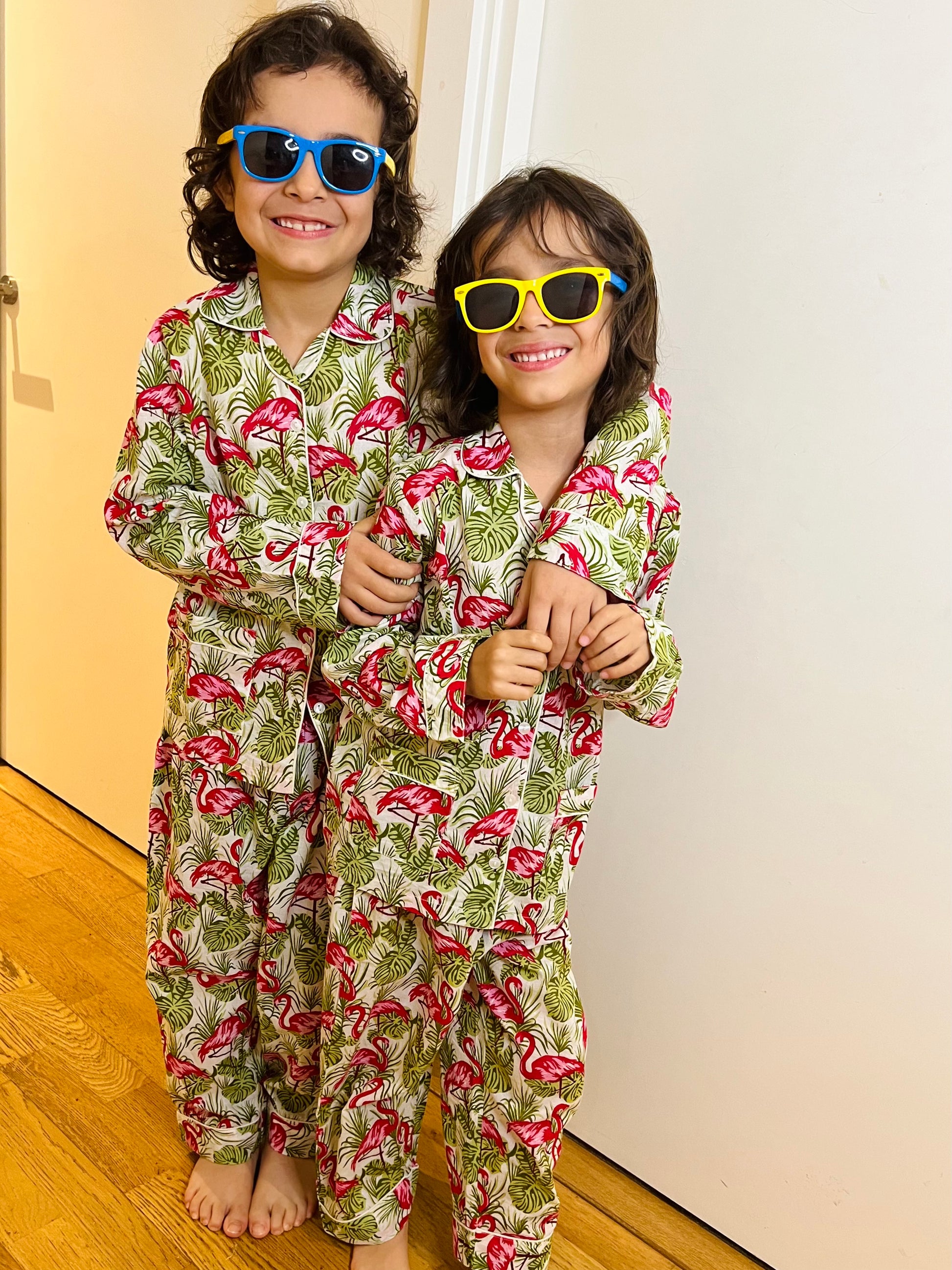 FANCY FLAMINGO KIDS COTTON PYJAMAS
