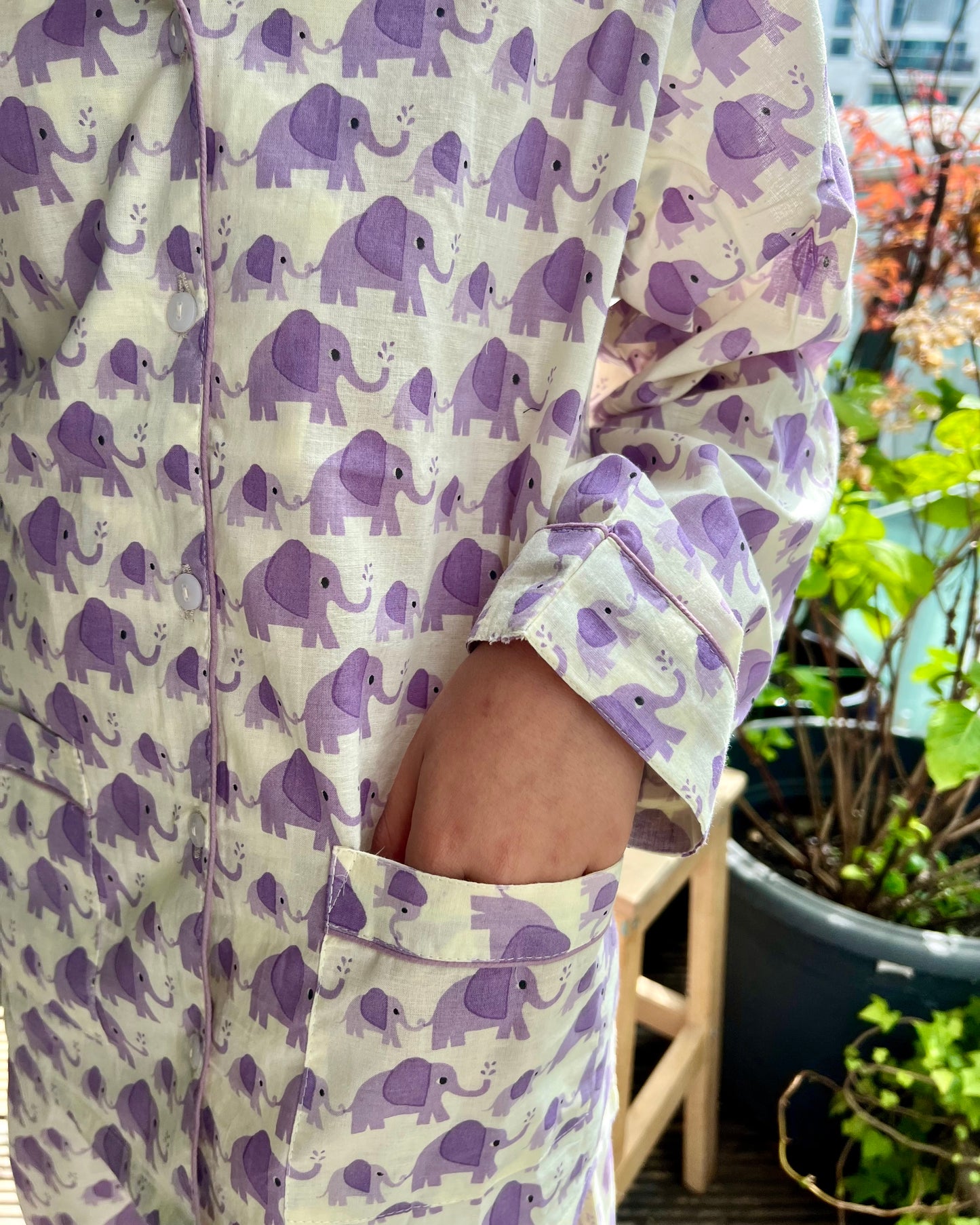 PURPLE ELEPHANT KIDS COTTON PYJAMAS