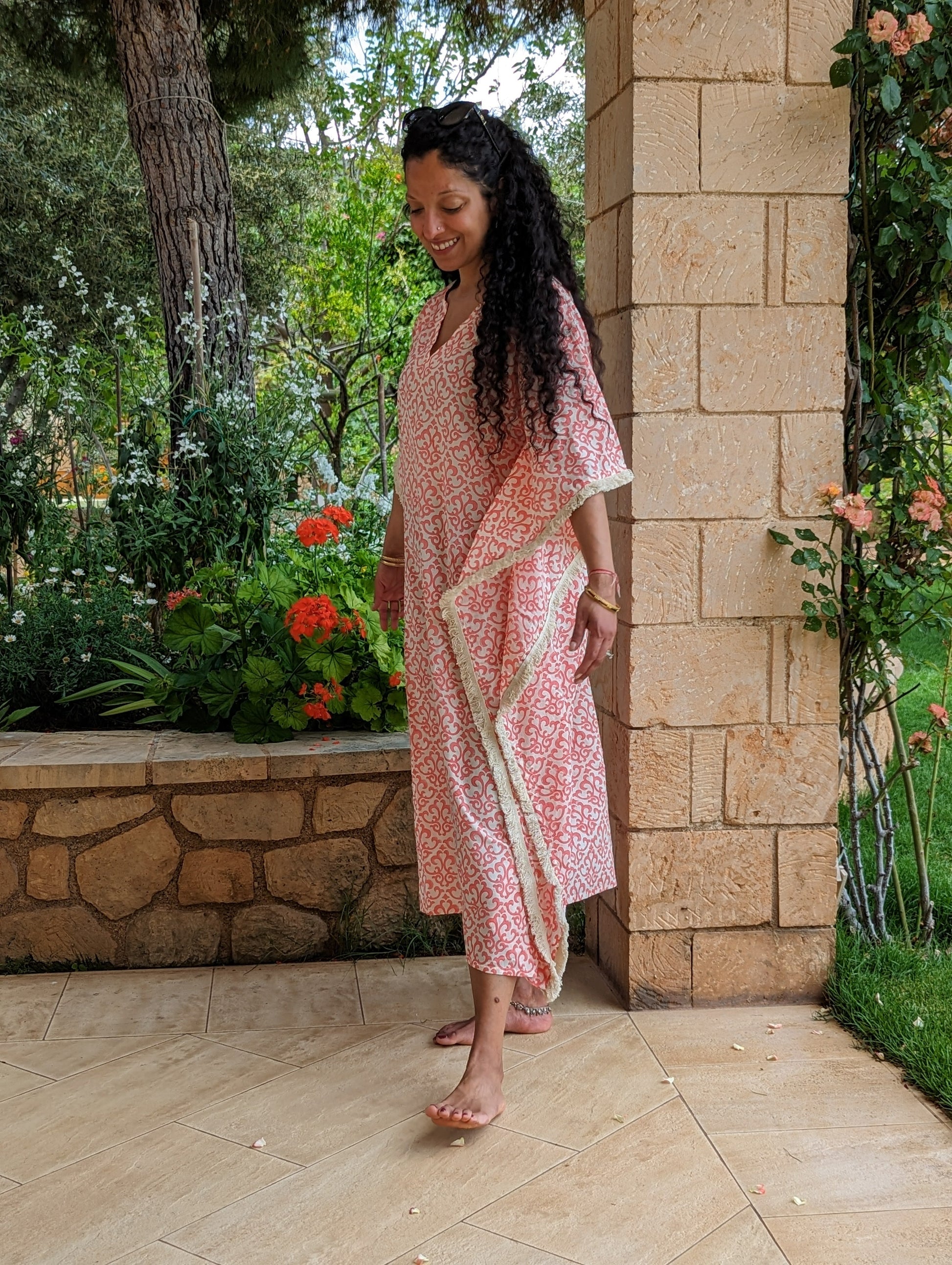 Block print kaftan