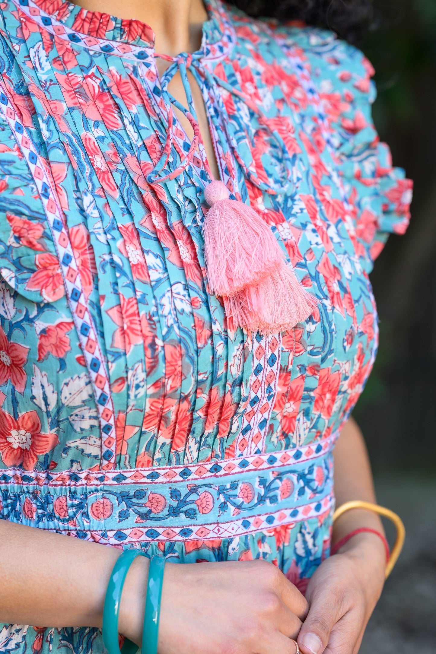 AVA DRESS - TURQUOISE FLORAL