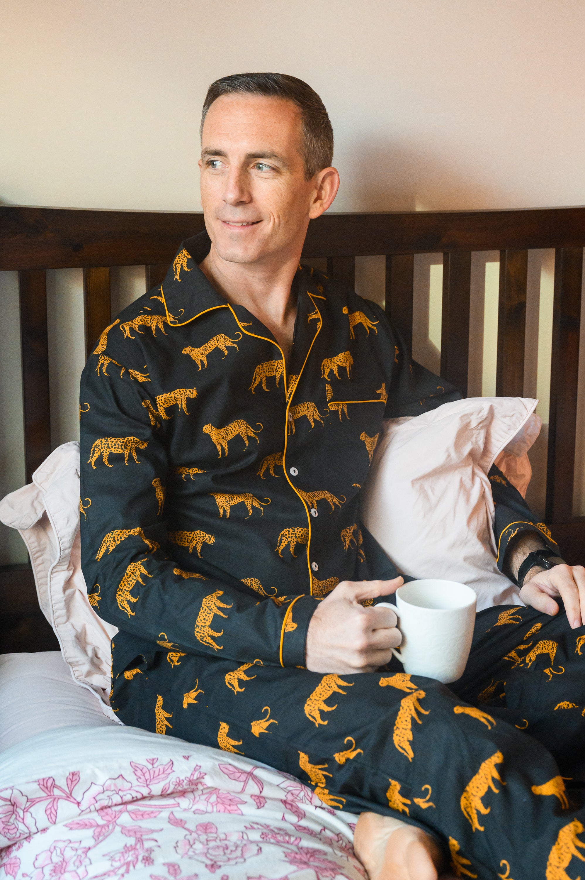Mens leopard print pyjamas clearance