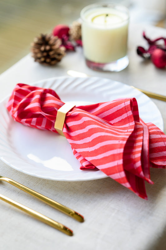 JAIPUR STRIPE BLOCK PRINT NAPKINS