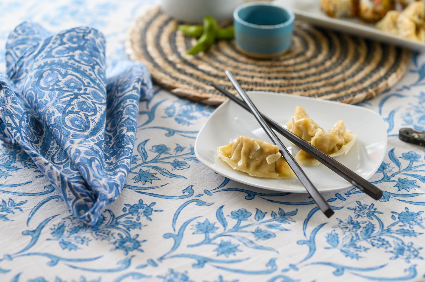 AZURE BLOCK PRINT NAPKINS