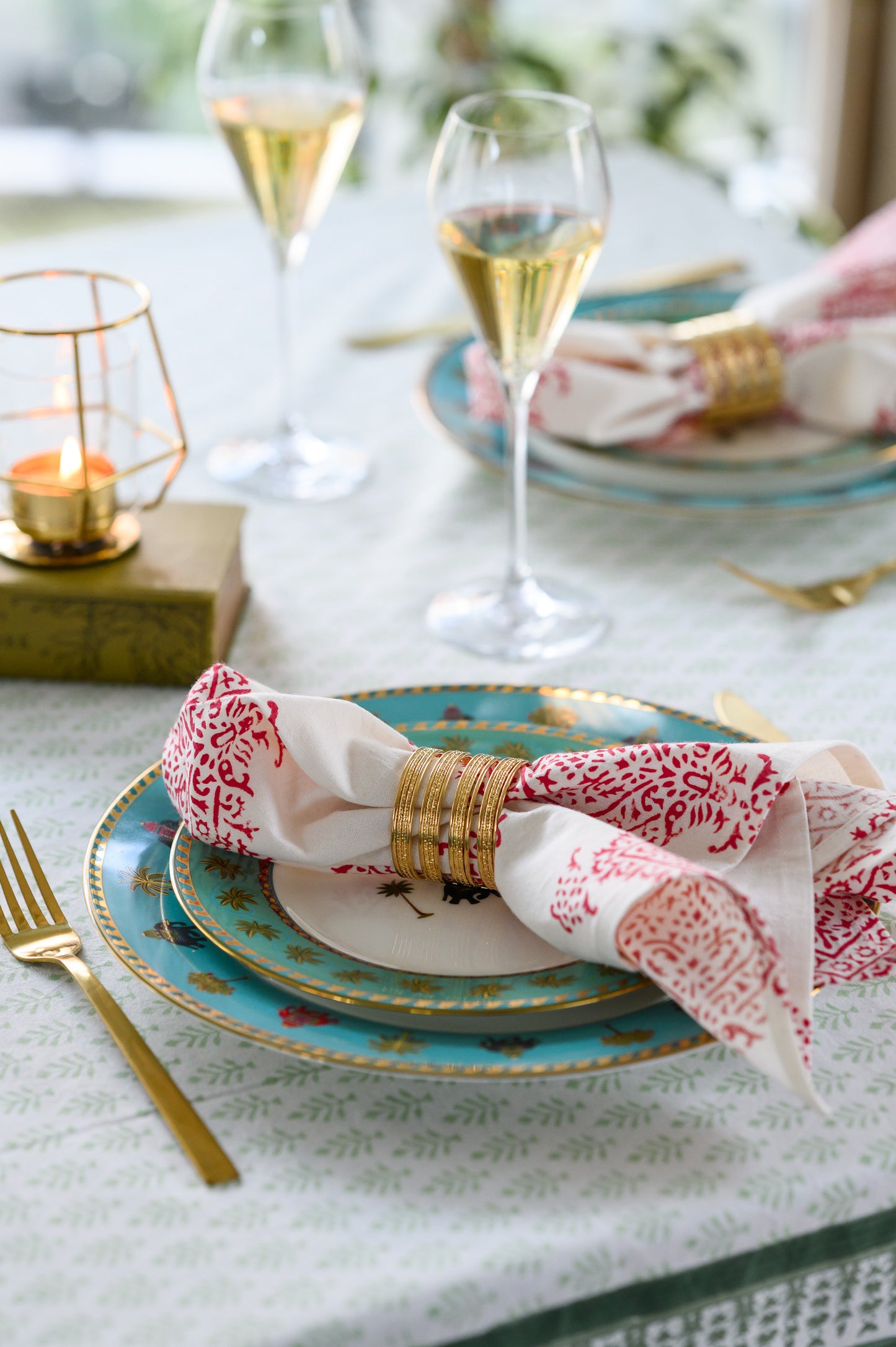 BLOCK PRINT TABLECLOTH