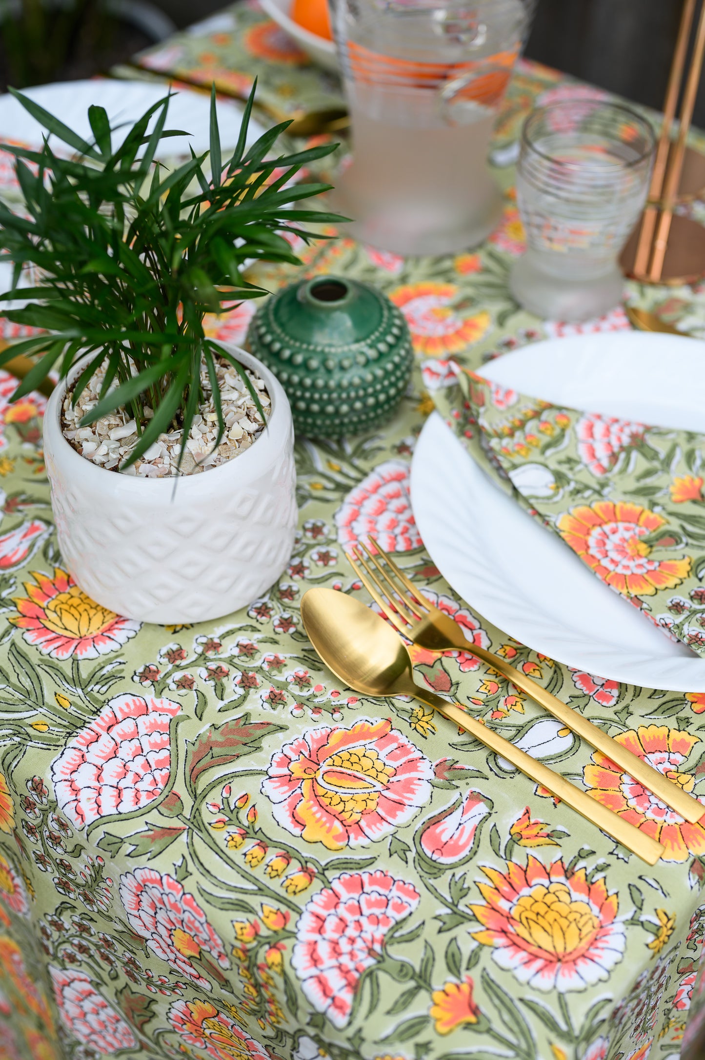 NARANGI BLOCK PRINT TABLECLOTH