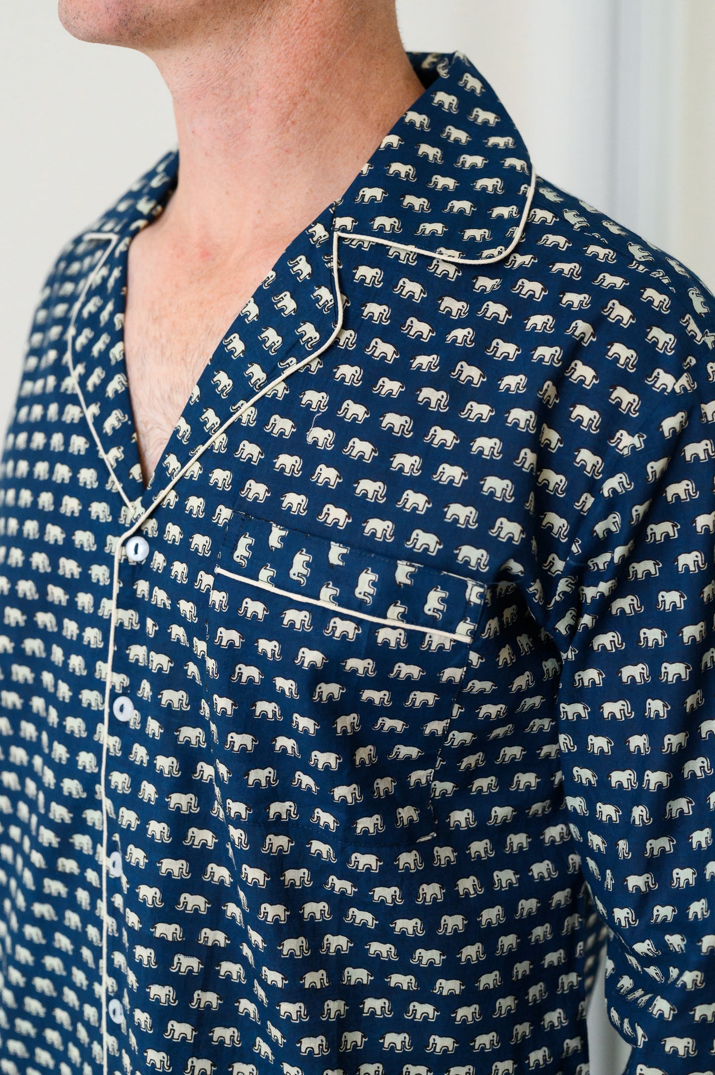 MIDNIGHT ELEPHANT MEN’S LONG PYJAMAS